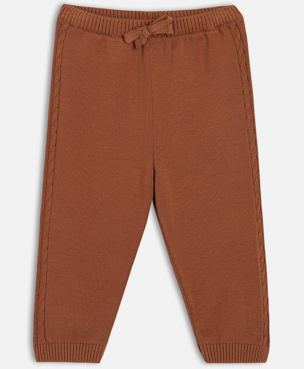 MINI KLUB Cotton Knit Solid Joggers - Brown-picture-15