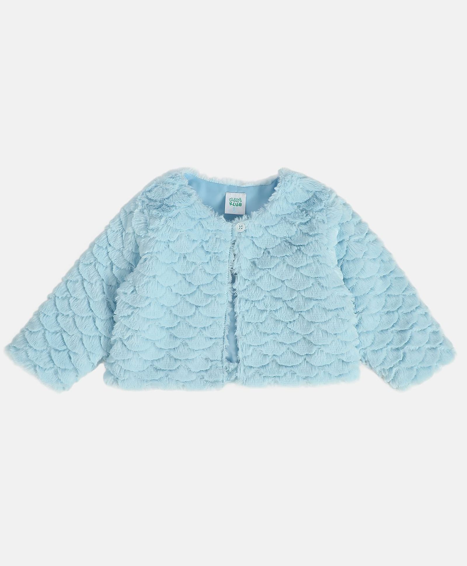MINI KLUB Cotton Knit Full Sleeves Textured Shrug - Sky Blue-picture-42