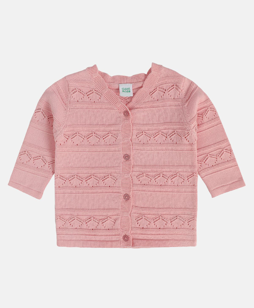 MINI KLUB Cotton Knit Full Sleeves Schiffli Embroidered Sweater - Peach-image-21