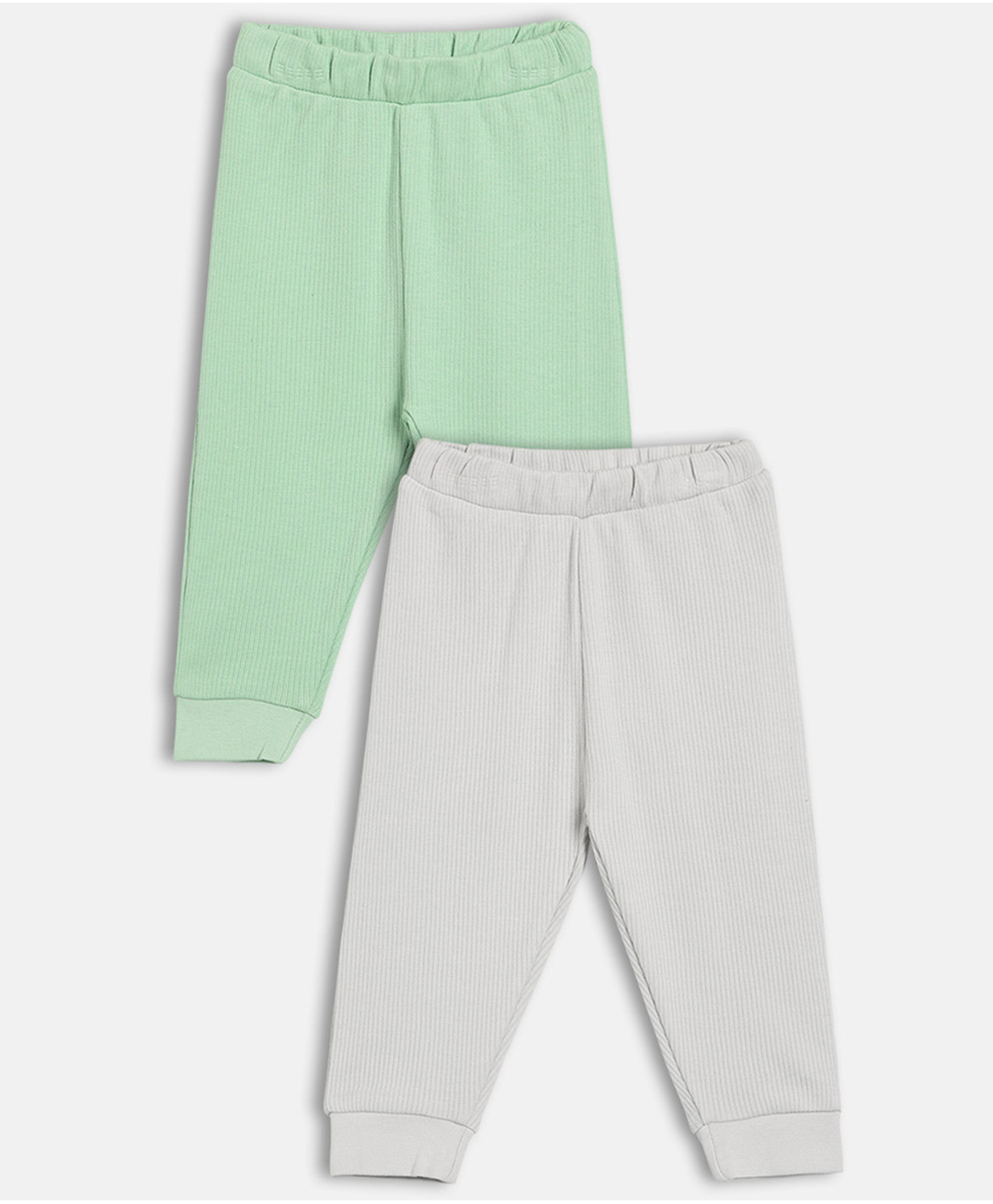 MINI KLUB Cotton Blend Knit Pack Of 2 Solid Pajamas - Green & Lavender-picture-37