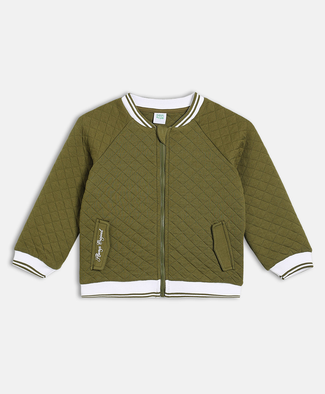 MINI KLUB Cotton Blend Knit Full Sleeves Solid Heavy Winter Jacket - Olive-picture-34