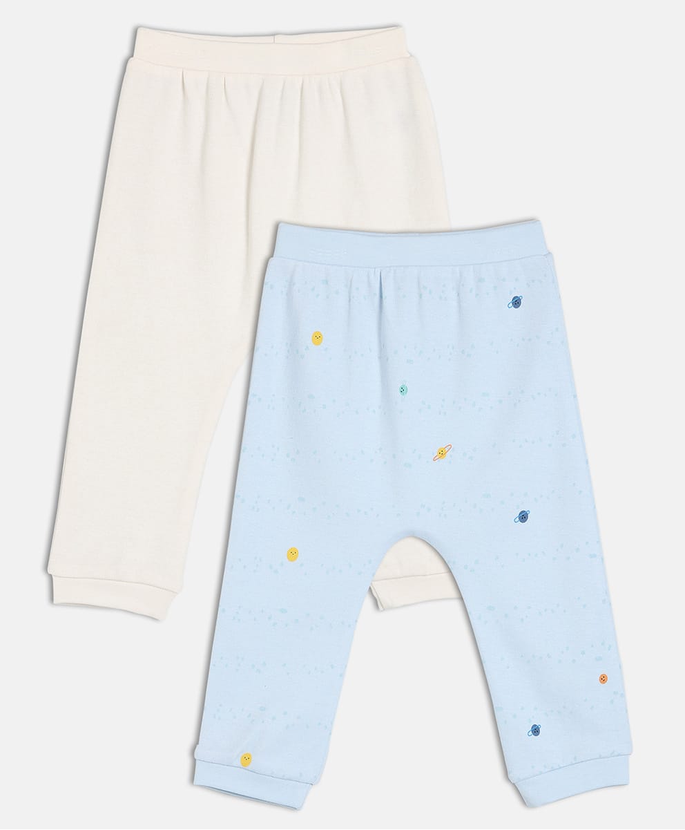 MINI KLUB Cotton Knit Pack Of 2 Solid Bottoms - Blue & Pink-picture-22