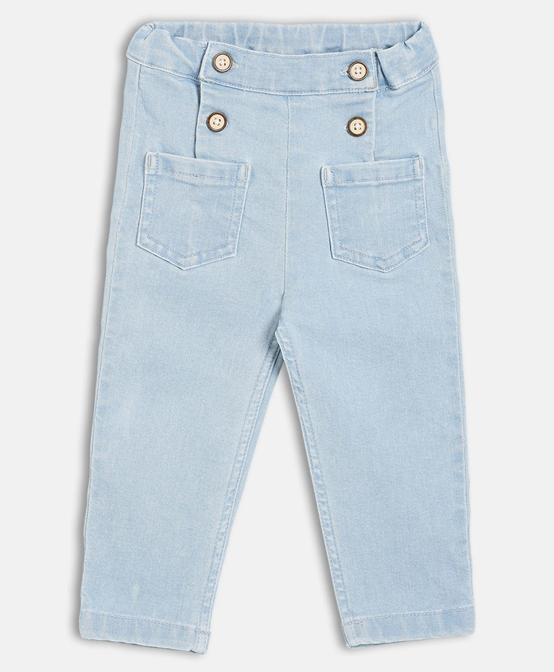 MINI KLUB Cotton Woven Full Length Solid Jeans - Blue-image-25
