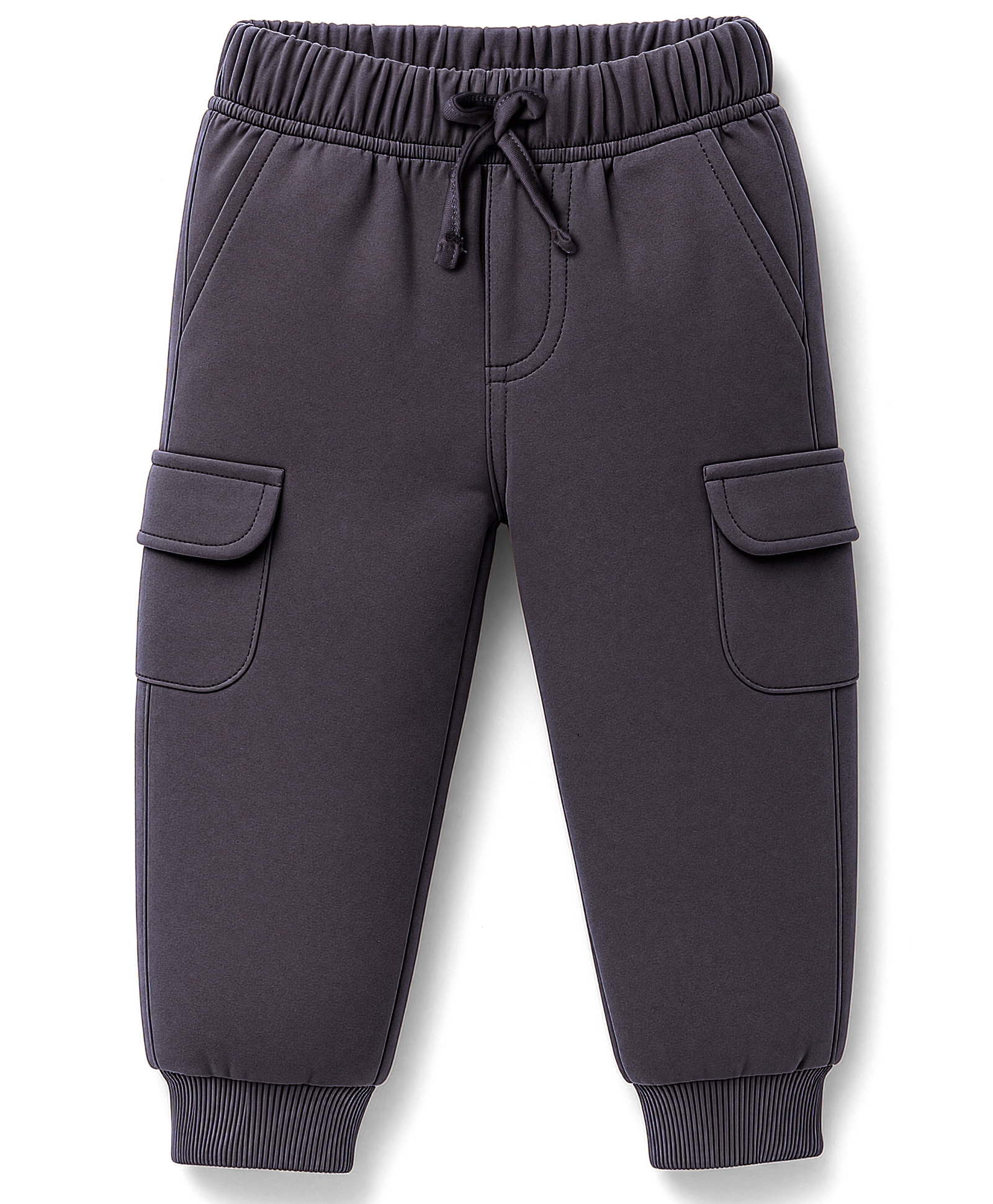 Mini Taurus Looper Knit Full Length Solid Color Track Pants with Pockets - Charcoal Grey-image-41