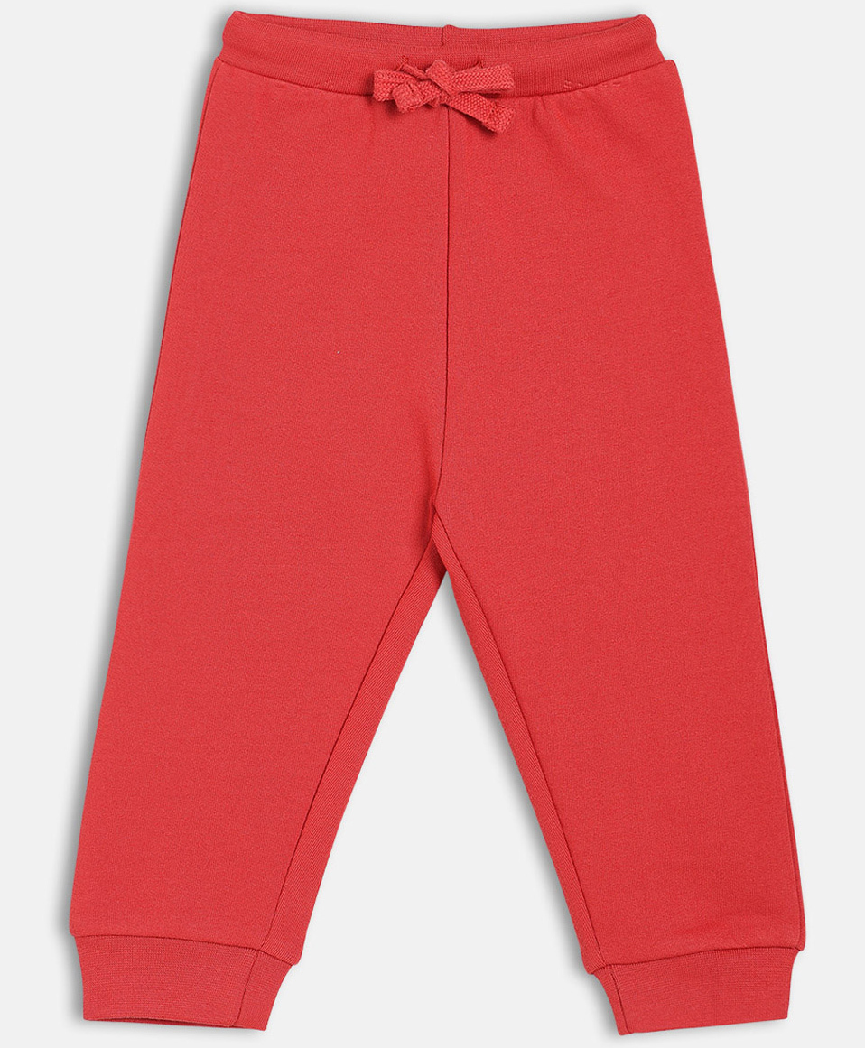 MINI KLUB Cotton Knit Solid Joggers - Red-image-28