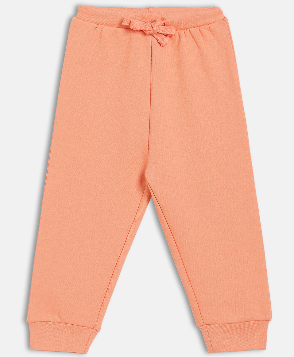 MINI KLUB Cotton Knit Solid Joggers - Peach-image-15