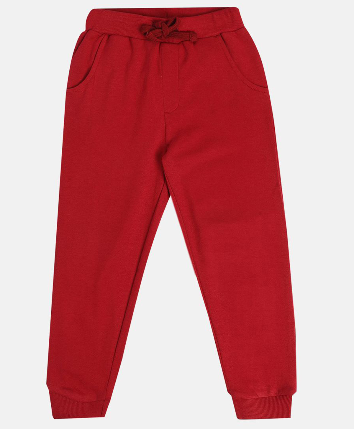 MINI KLUB Cotton Knit Solid Joggers - Maroon-picture-4