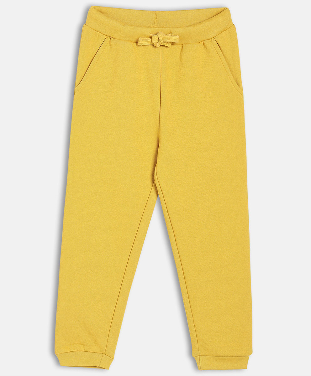MINI KLUB Cotton Knit Solid Joggers - Mustard-picture-33