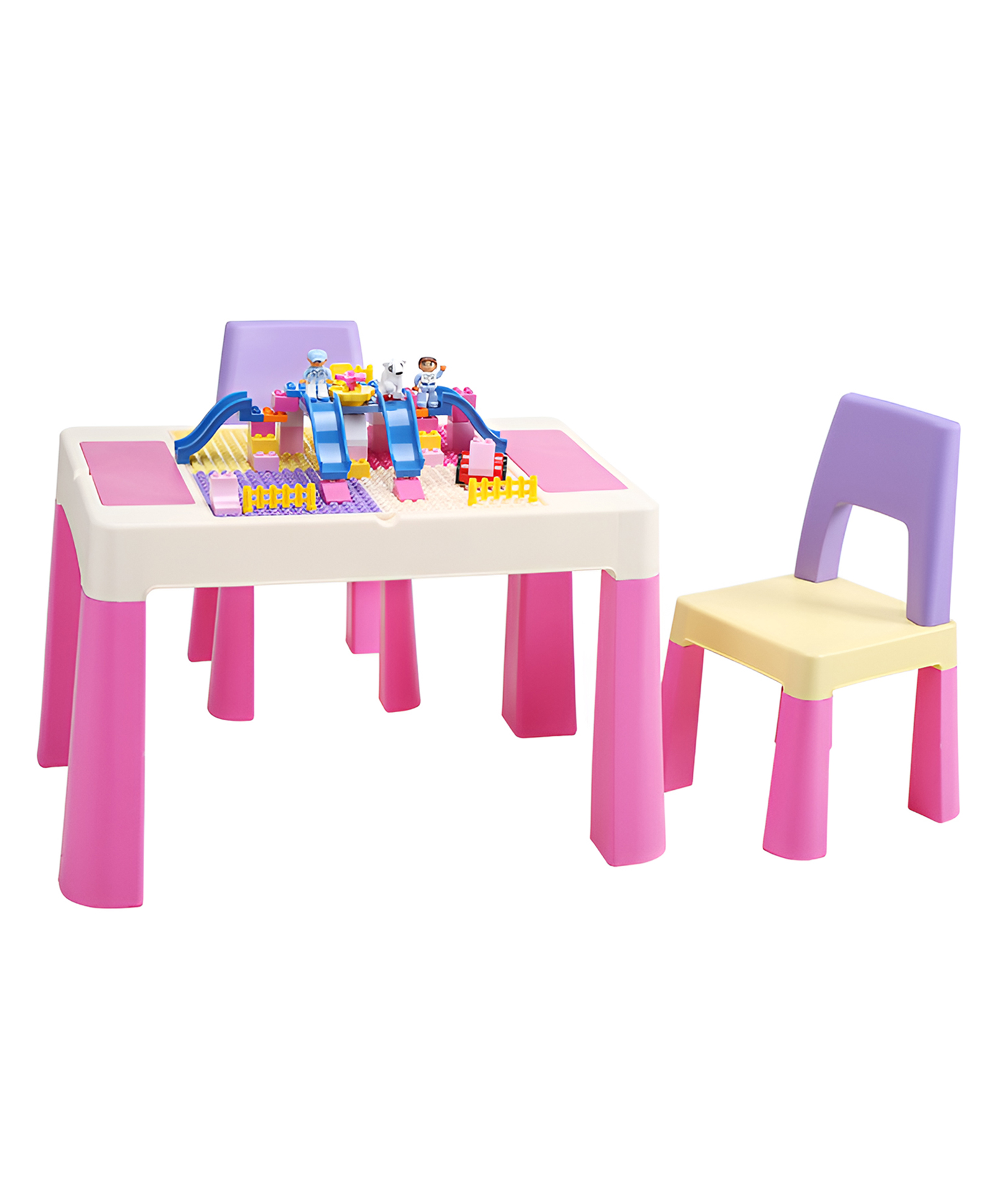 SYGA Kids Toy Table and Chair Set (Pink) - 1 Table & 2 Chairs-picture-16