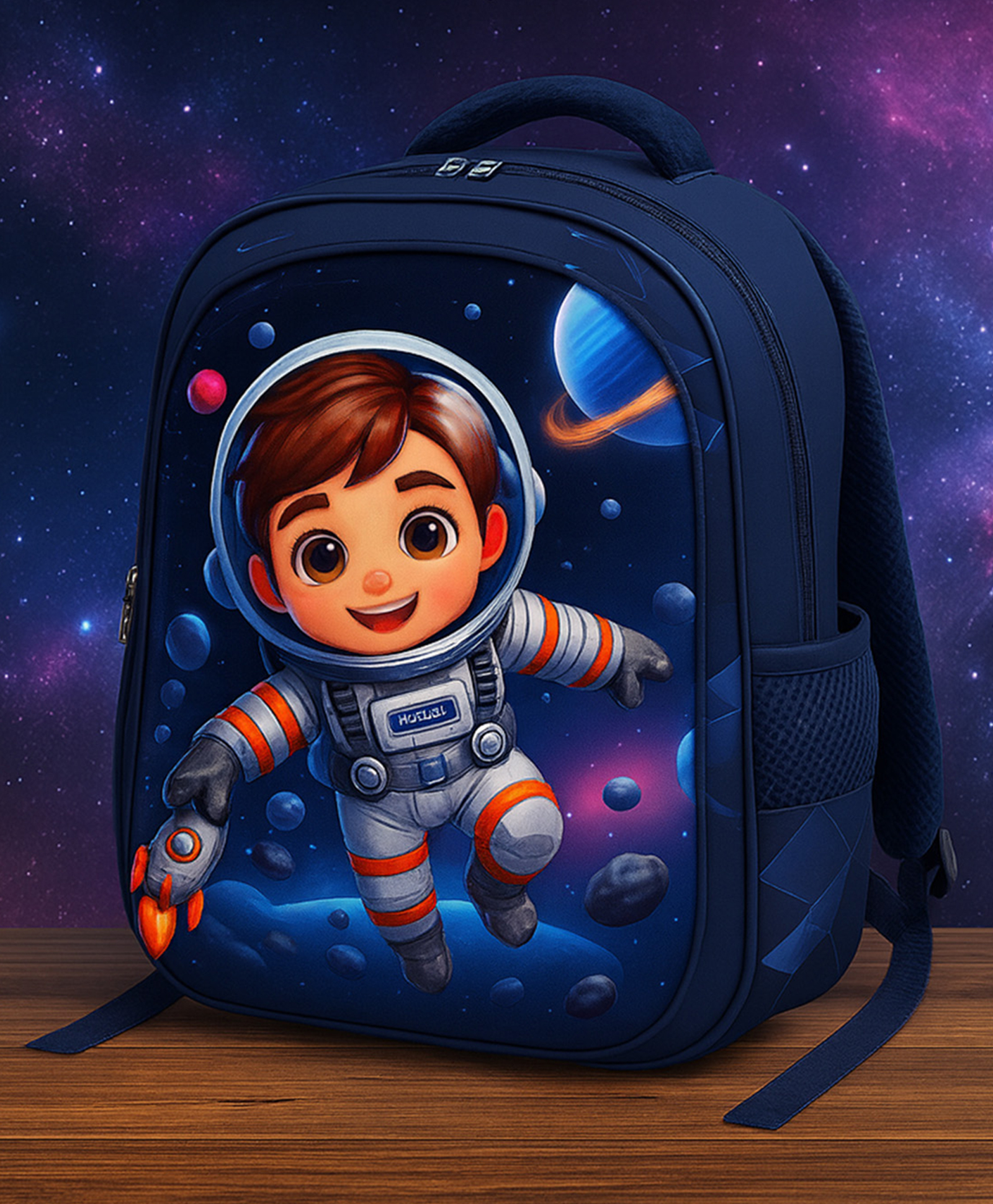 SYGA Kids Backpack Cute Astronaut with Waterproof School Bag for 3 to 6 Years School Students (Royal Blue) - Height 14 Inch-image-26