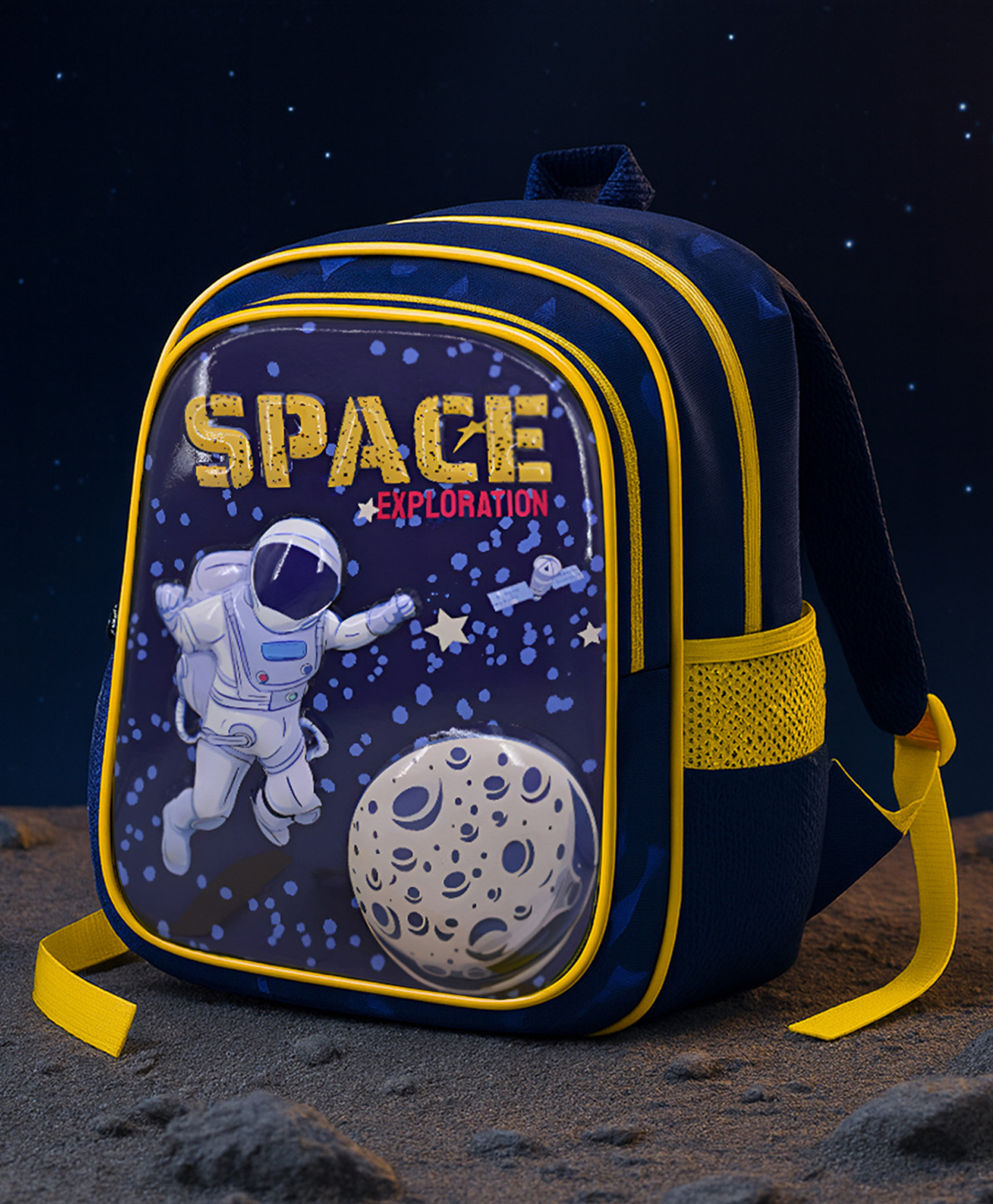 SYGA Height 14 Inch Kids Backpack Galaxy Explorer & Cute Astronaut Design for Little Dreamers with Waterproof School Bag for 3 to 6 Years School Students -Navy Blue-image-36