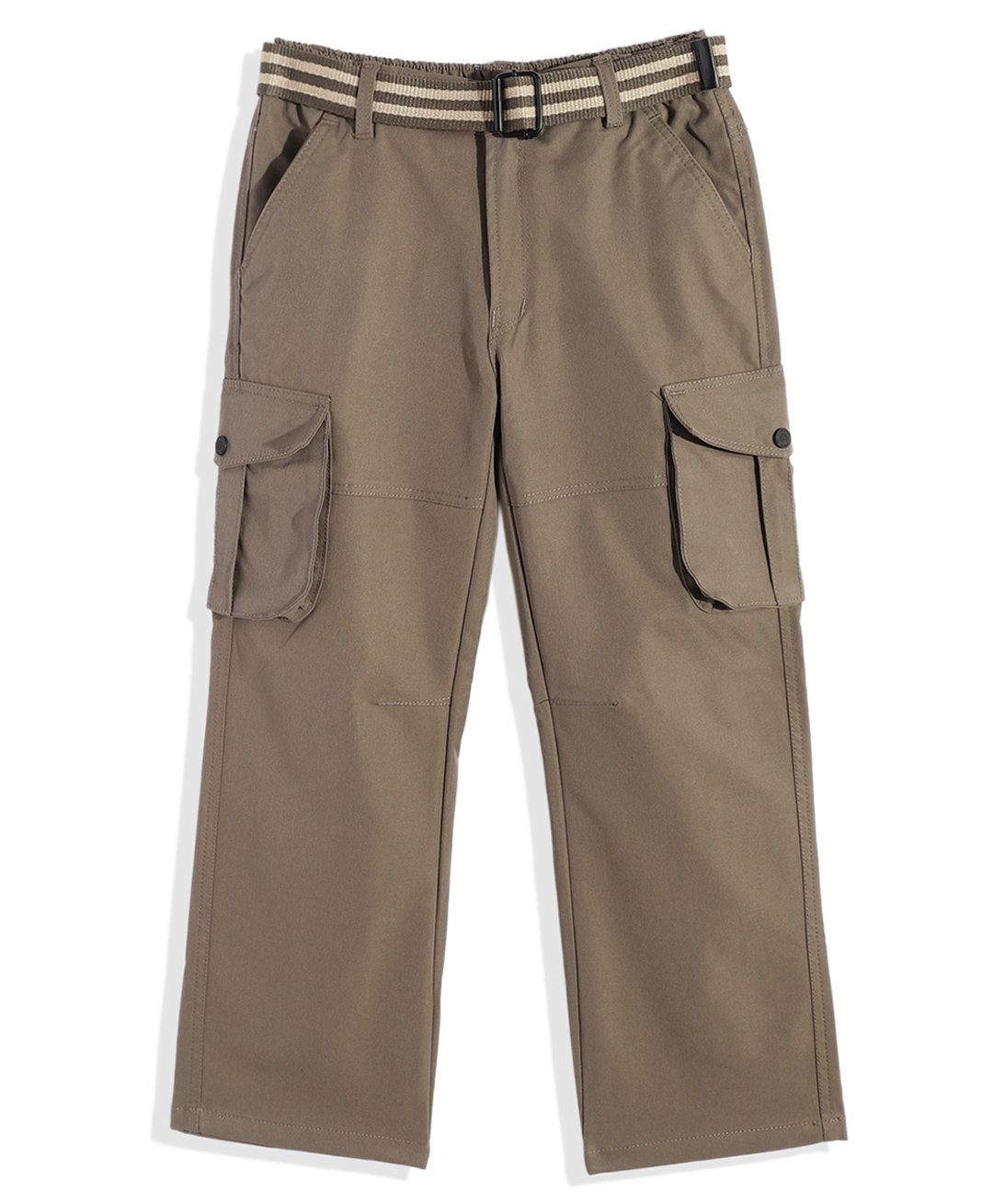 CAVIO Cotton Blend Woven Solid Cargo Pant With Belt - Olive Green-picture-26