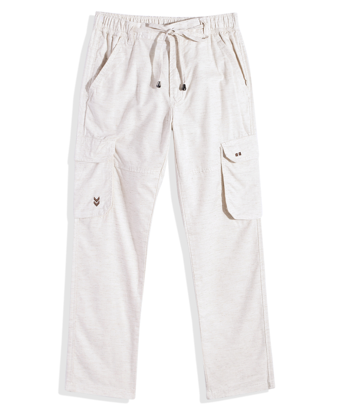 CAVIO Cotton Blend Woven Solid Cargo - Cream-picture-26