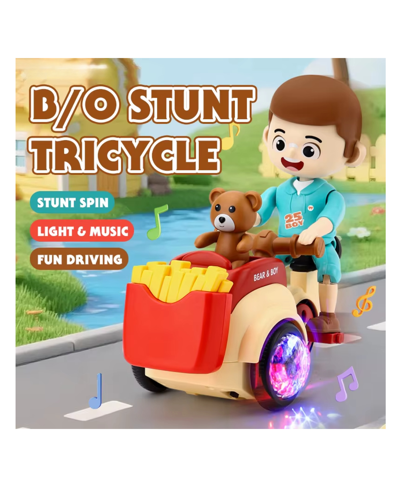 YAMAMA Bear Boy Ride A Tricycle Toys For Kids With Lights And Music Fun Entertainment Musical Toys Multicolor-image-20