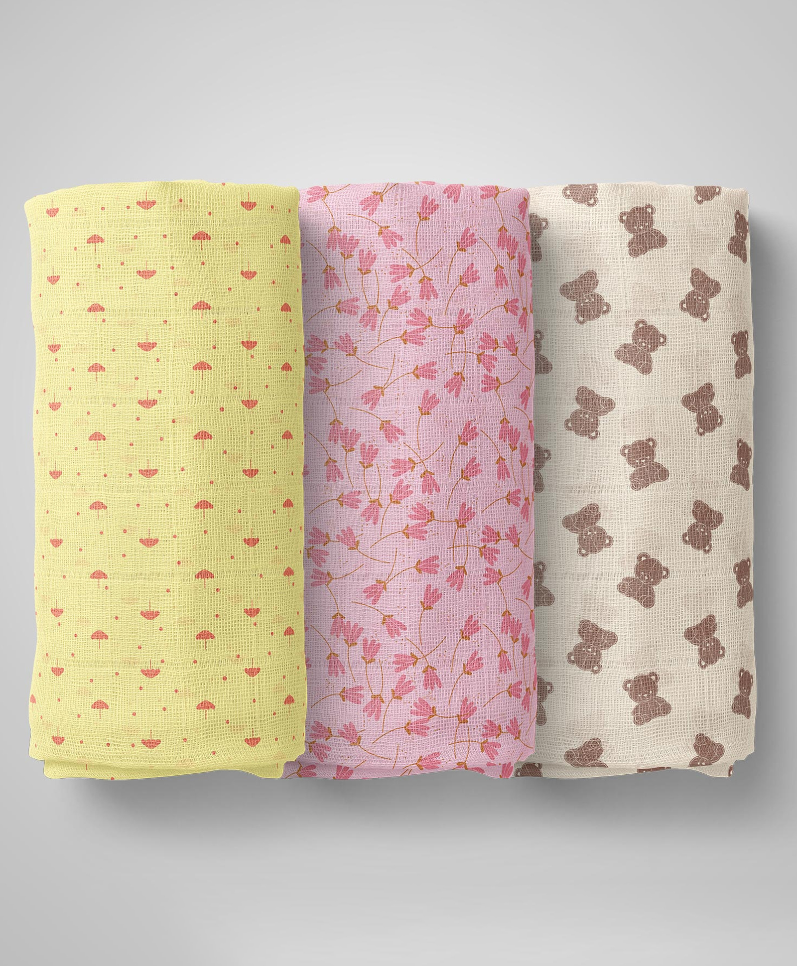 1ST STEP 100% Cotton Muslin Baby Swaddle Set, Pack of 3, Size-120cm x 100cm (47"x39")-image-46
