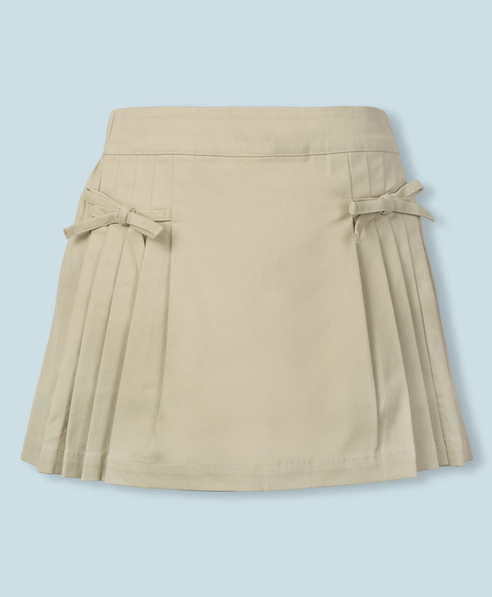 My Milestones 100% Cotton Woven Bow Detailed Pleated Skorts - Beige-picture-24