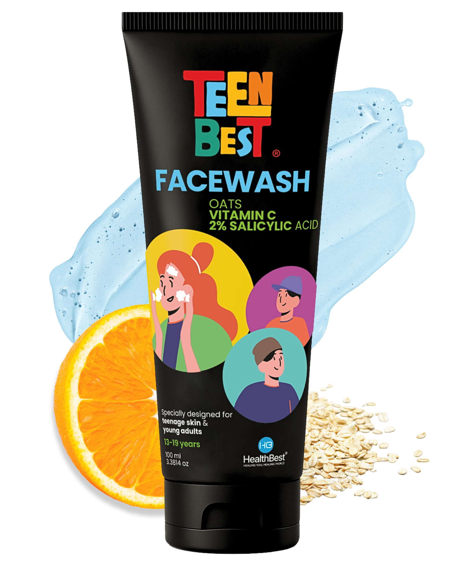 HealthBest TeenBest 2% Salicylic Acid Face Wash for Teens Fights Acne Pimples & Blackheads - 100ml-picture-21