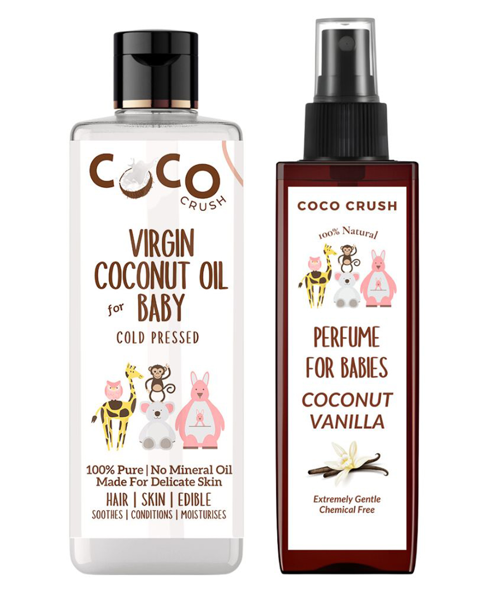 Coco Crush Baby Bliss Bundle - Gentle Baby Perfume & Pure Coconut Oil Care Set 100 ml (50ml+50ml)-image-8
