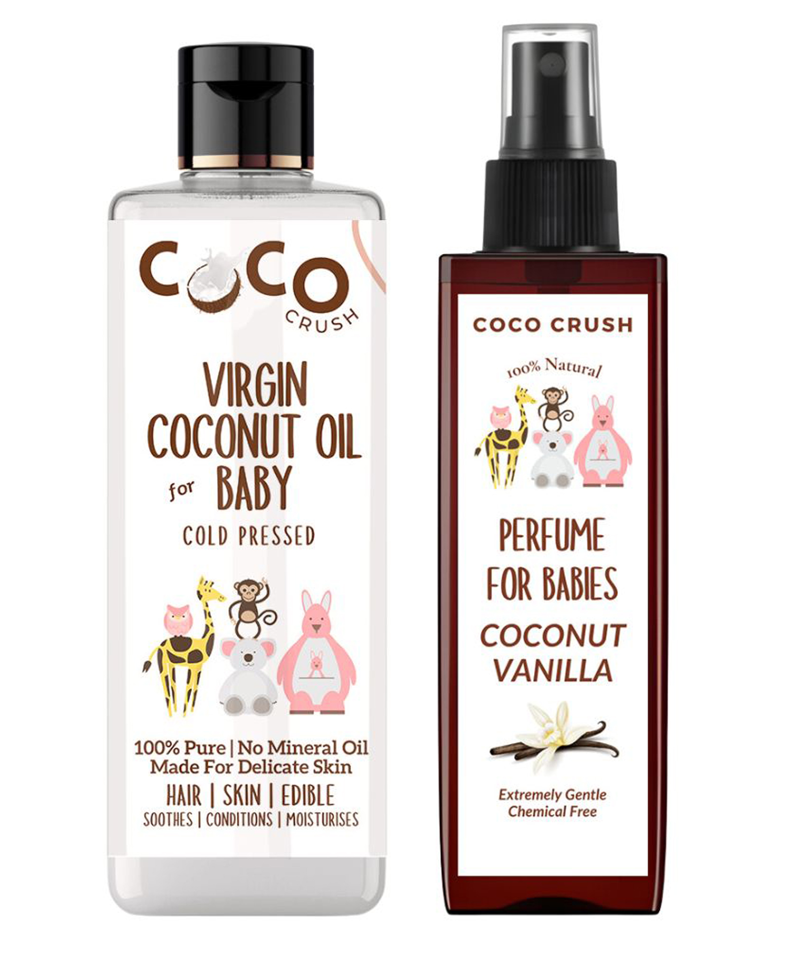Coco Crush Baby Bliss Bundle - Gentle Baby Perfume & Pure Coconut Oil Care Set 150 ml (50ml+100ml)-image-42