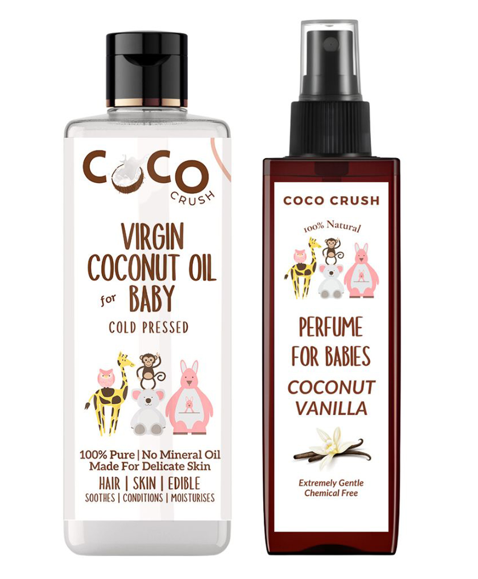 Coco Crush Baby Bliss Bundle - Gentle Baby Perfume & Pure Coconut Oil Care Set 300 ml (200ml+100ml)-image-43