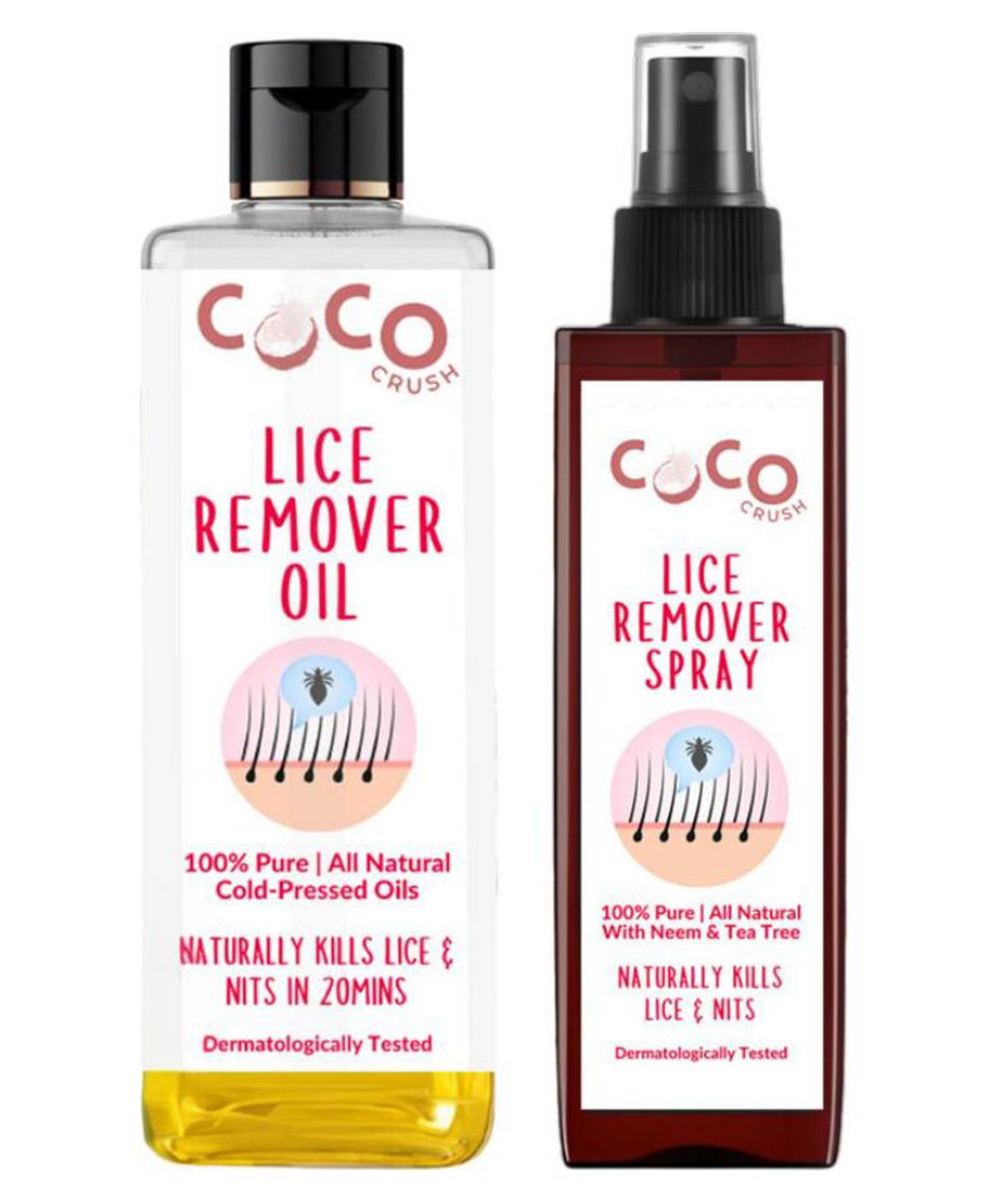 Coco Crush Ayurvedic Anti-Lice Duo: Oil & Hair Spray, Kills Lice, Eggs & Nits | 100% Natural, Paraben & Suphate Free (100ml (50ml+50ml))-picture-24