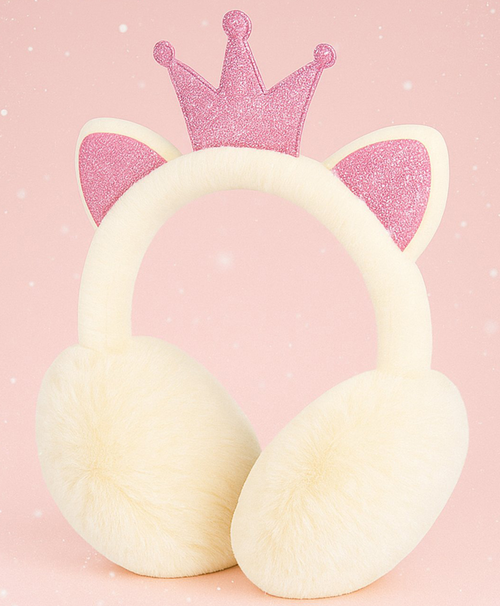 SYGA Winter Earmuffs with Crown & Ear Design, Plush, Warm & Cozy for Kids, Adult (Grey) - Diameter 17 cm-image-3