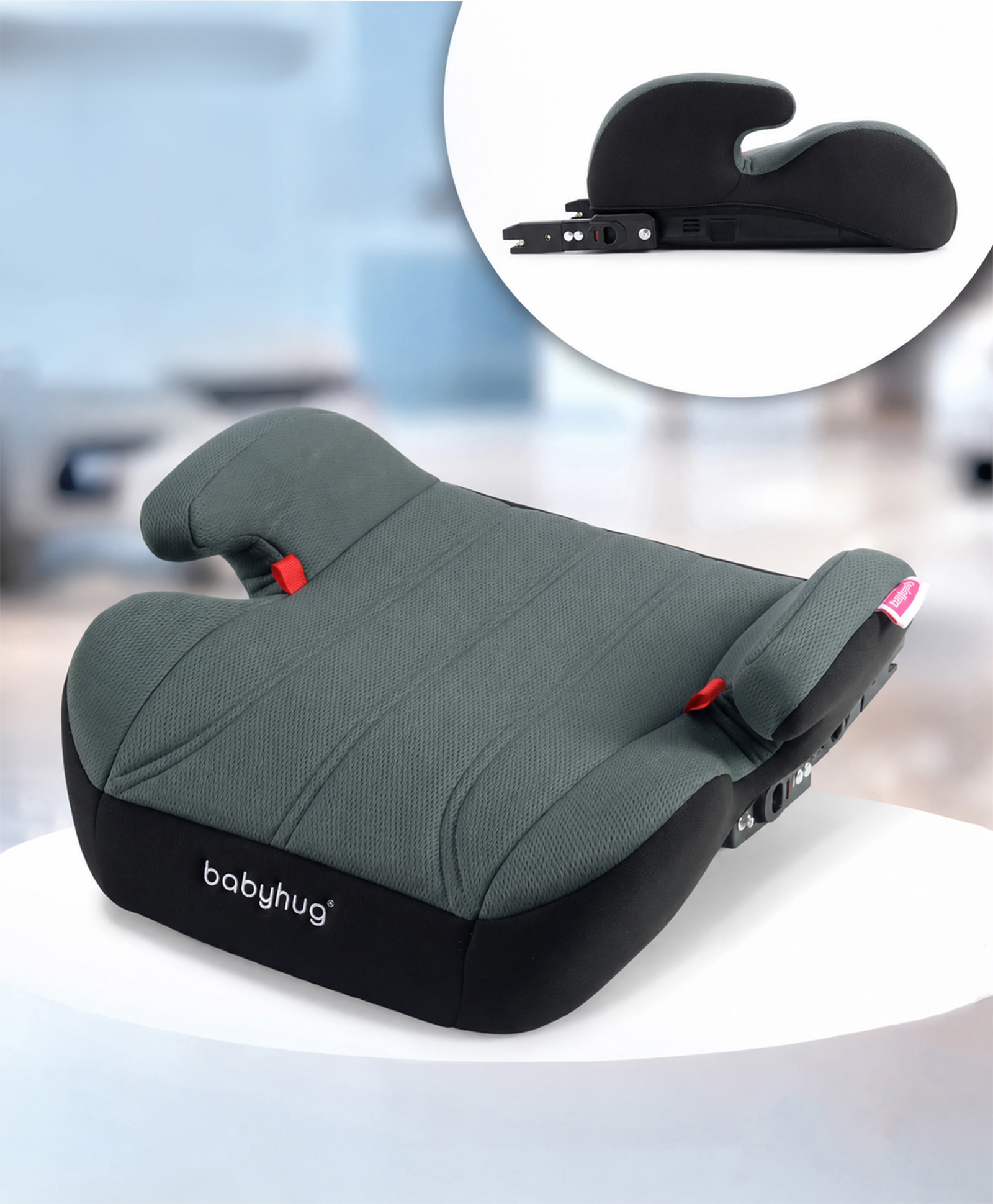 Babyhug Isofix Booster Seat - Black & Grey| ISOFIX Anchoring System| Removable and Washable Cover| for 6 Years + | Wide Comfortable Cushion Seat - Black-image-27
