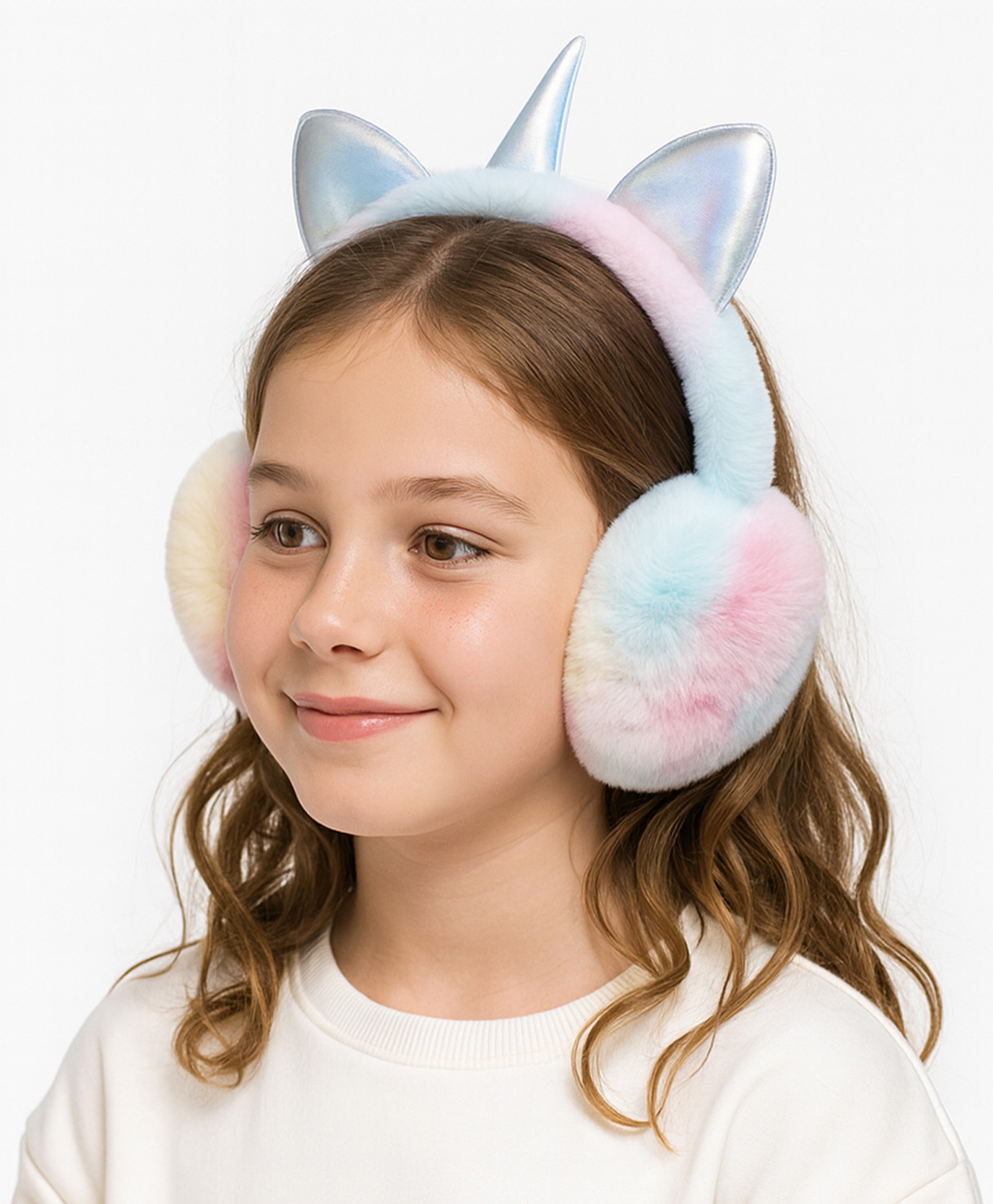 SYGA Unicorn Plush Earmuffs with Horn & Ear Design, Soft Warm & Cozy for Kids Girls (Multicolor) - Diameter 19 cm-image-39