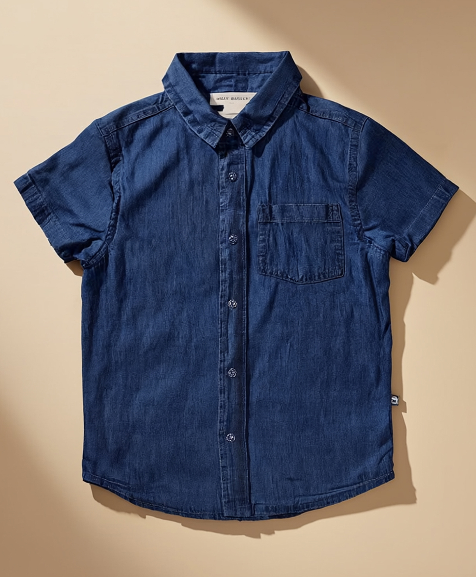 PURPLE UNITED KIDS Denim Woven Half Sleeves Solid Shirt - Dark Blue-picture-41