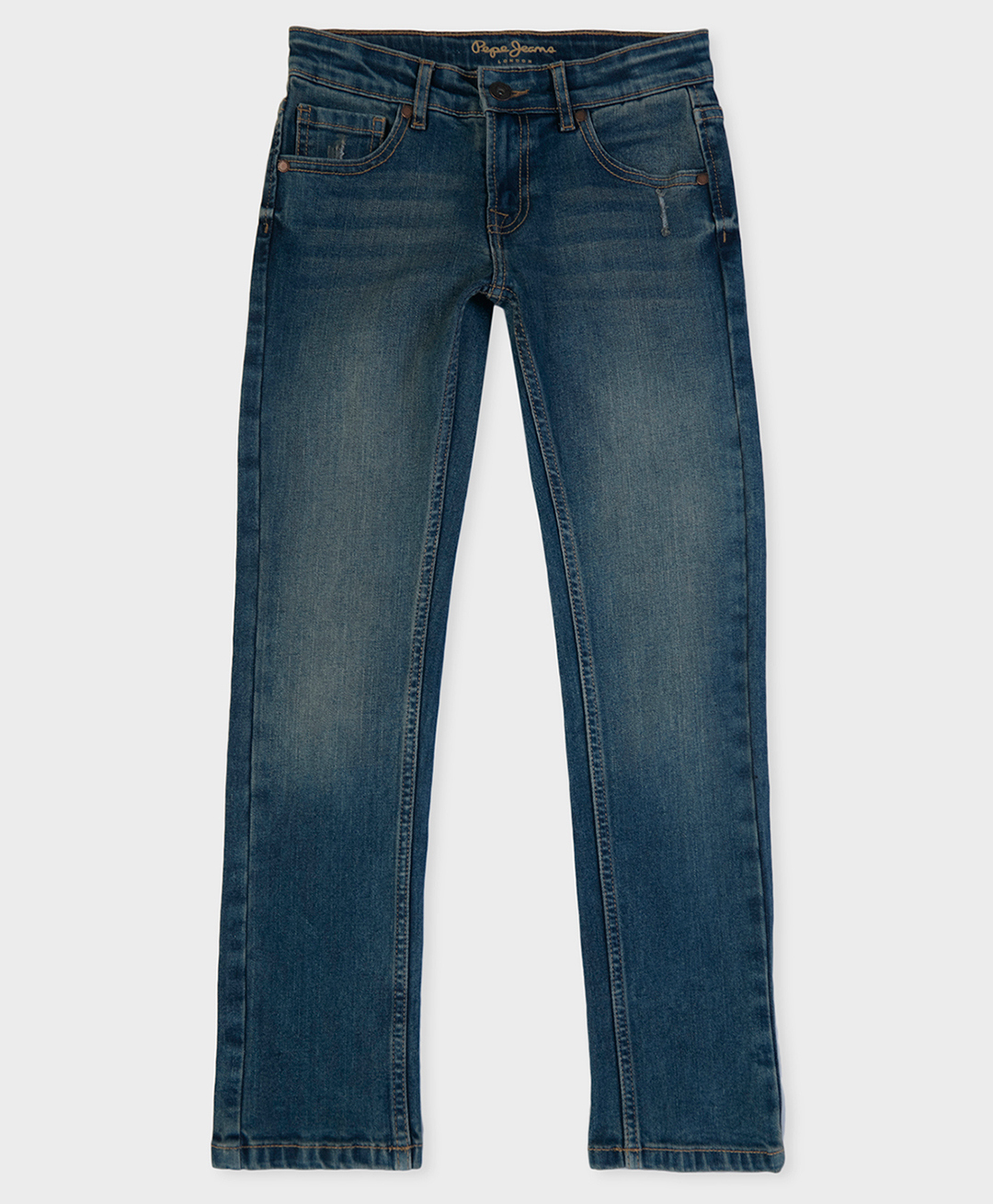 Pepe Jeans Knit Full Length Mid Rise Solid Color Jeans - Navy Blue-picture-19