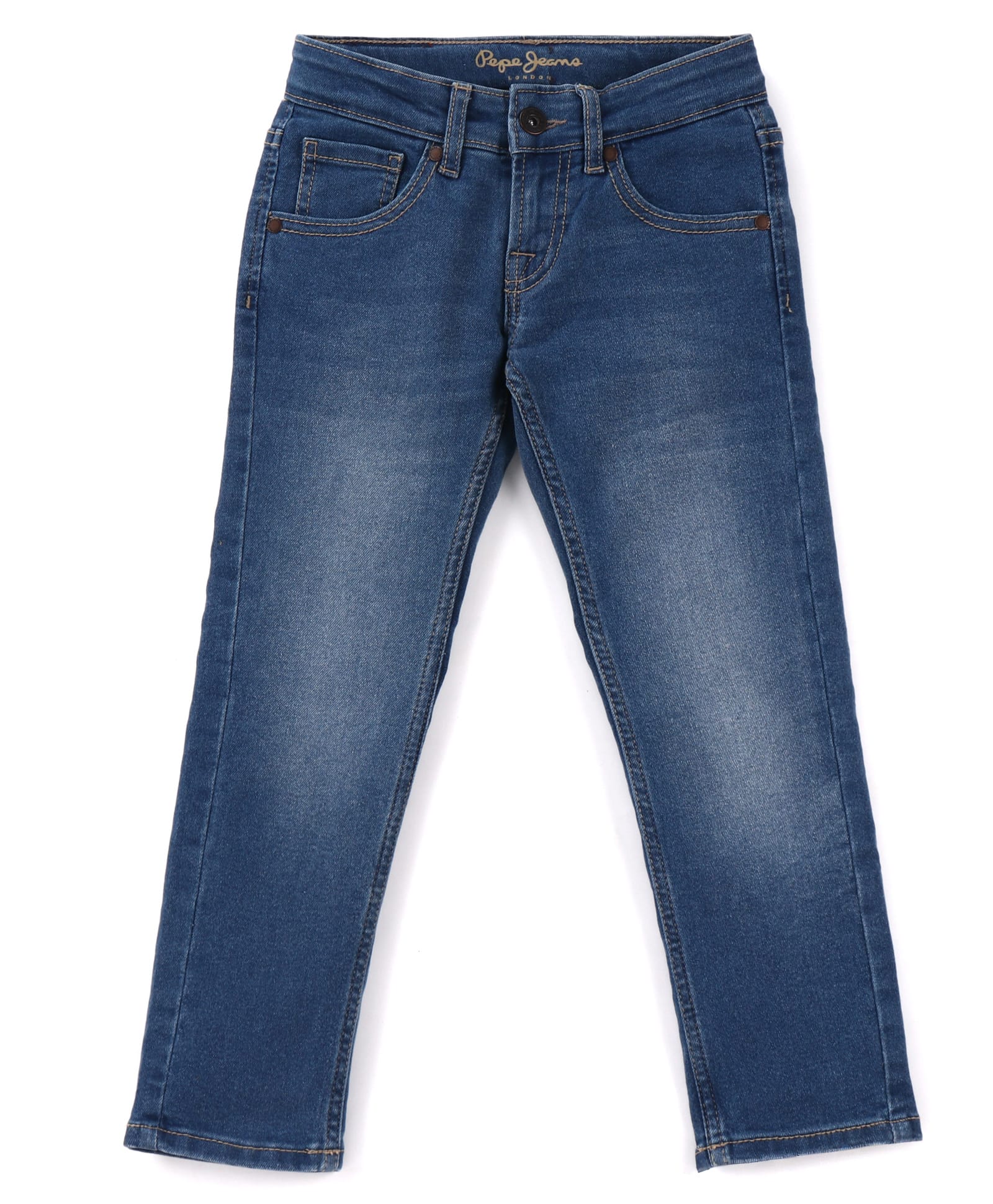 Pepe Jeans Cotton Blend Woven Full Length Solid Jeans - Blue-picture-11