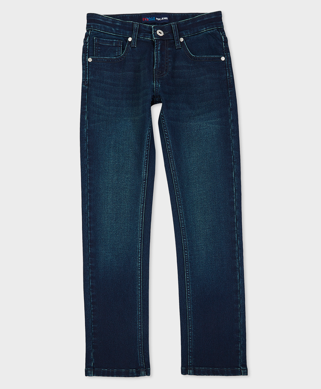 Pepe Jeans Knit Full Length Mid Rise Solid Color Jeans - Navy Blue-picture-18