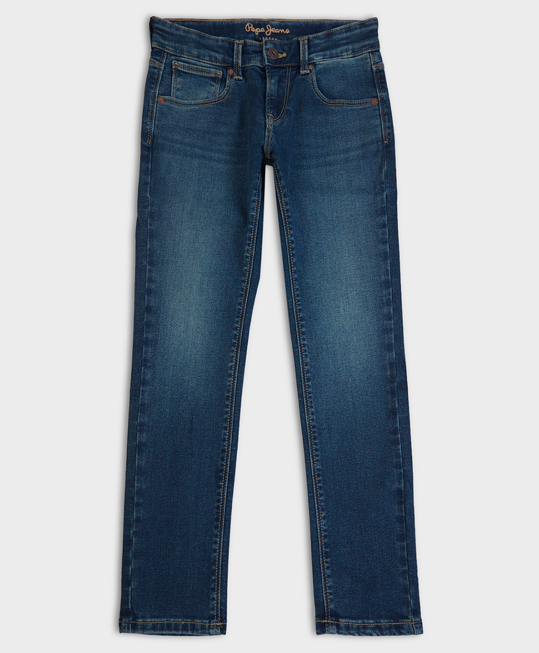 Pepe Jeans Knit Full Length Mid Rise Solid Color Jeans - Blue-image-38