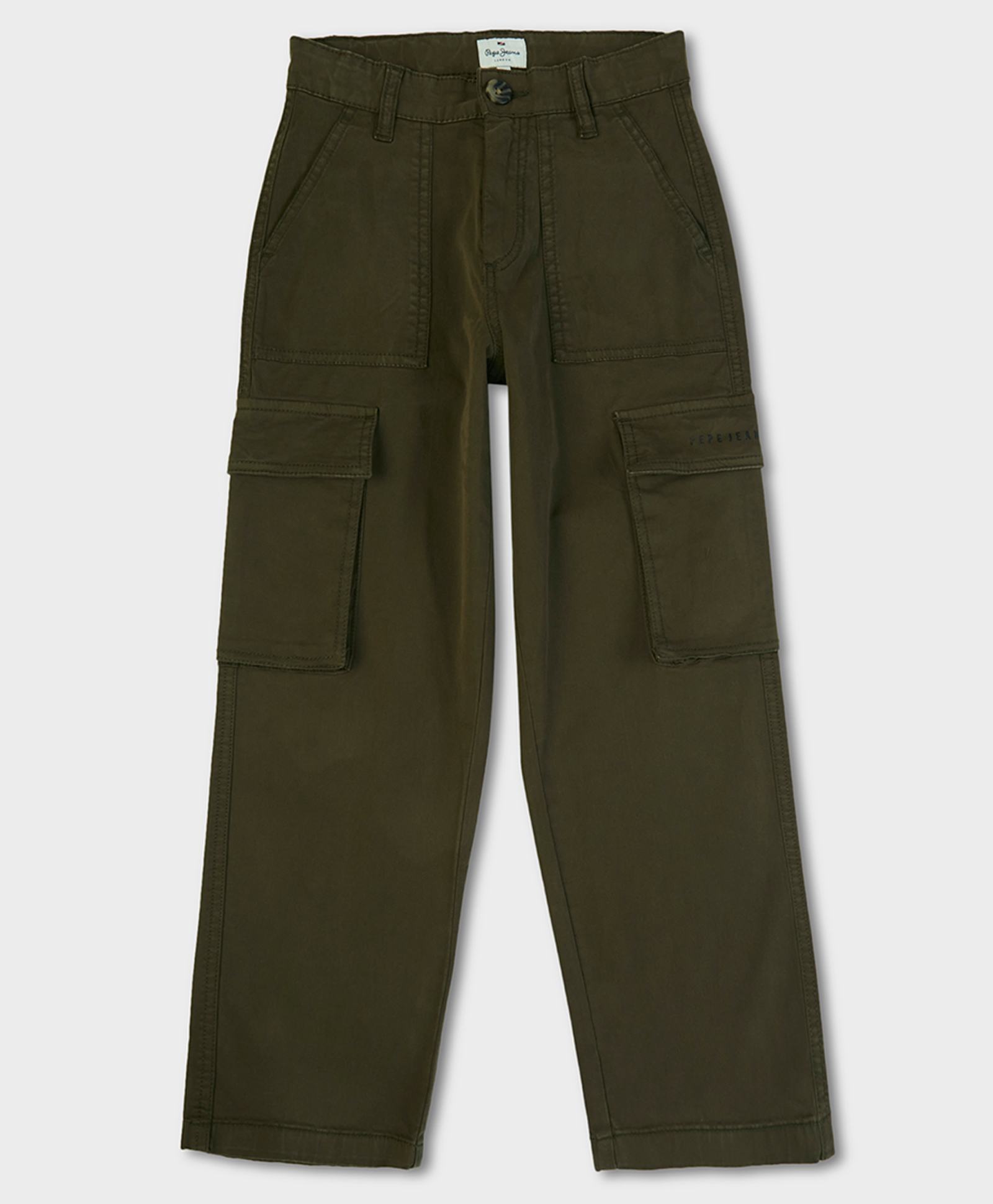 Pepe Jeans Woven Full Length Trouser With Cargo Pockets - Green-image-34