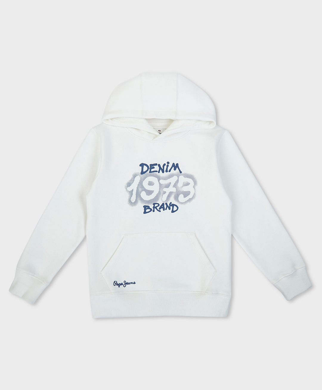 Pepe Jeans Knit Full Sleeves Hooded Sweatshirt With Text Print & Kangaroo Pockets - Off White-picture-38