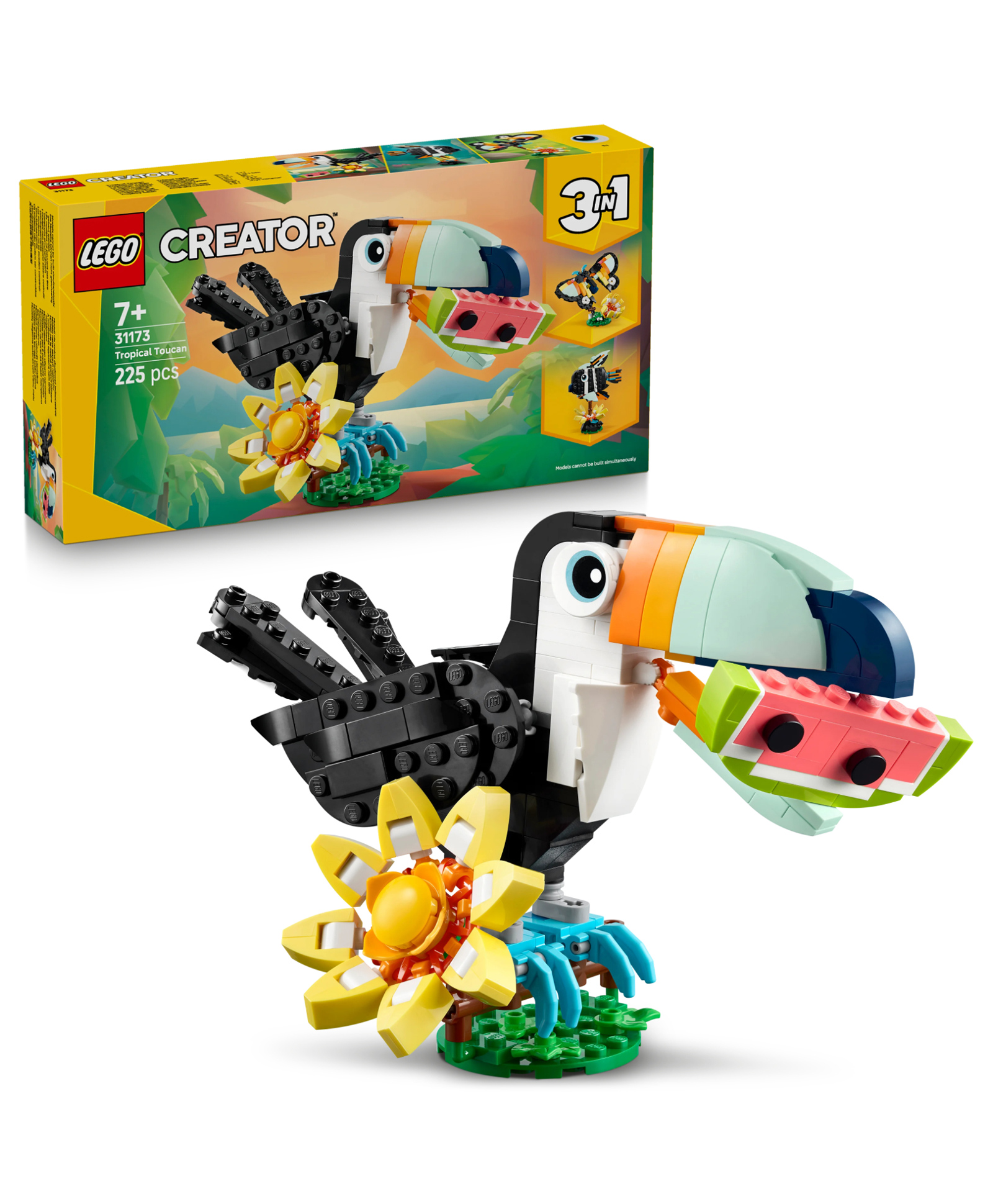LEGO Creator 3in1 Wild Animals: Tropical Toucan Figure Playset 225 Pieces-31173-image-30