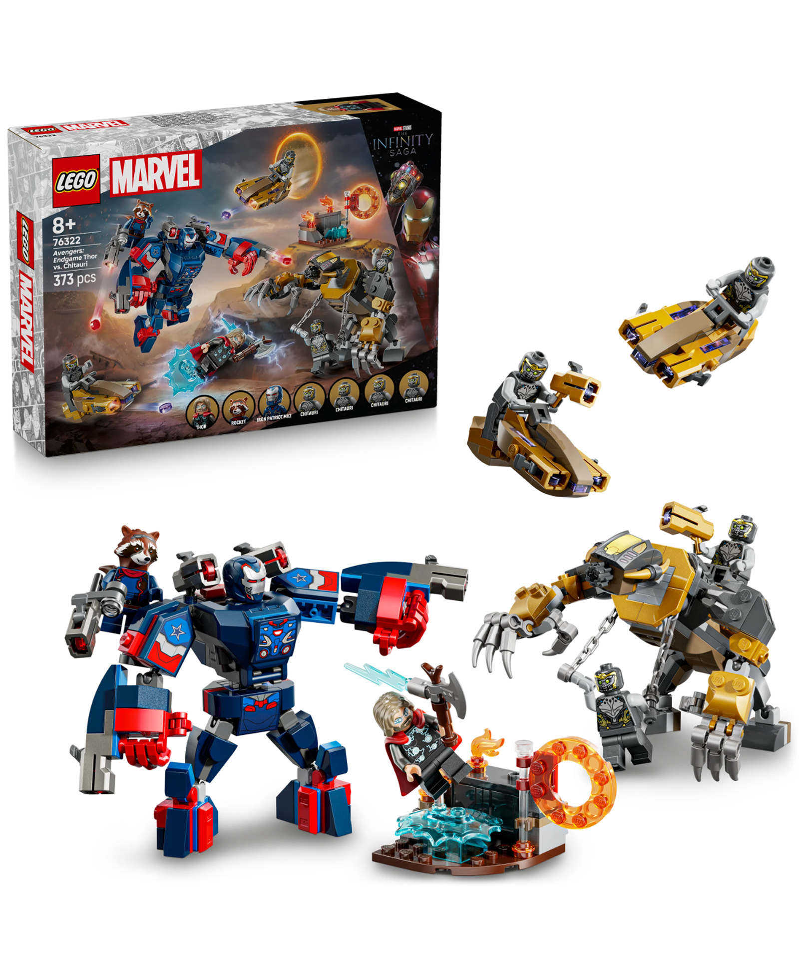 LEGO | Marvel Avengers: Endgame Thor vs. Chitauri Super Hero Action 373 pieces 76322 - Multicolor-image-17