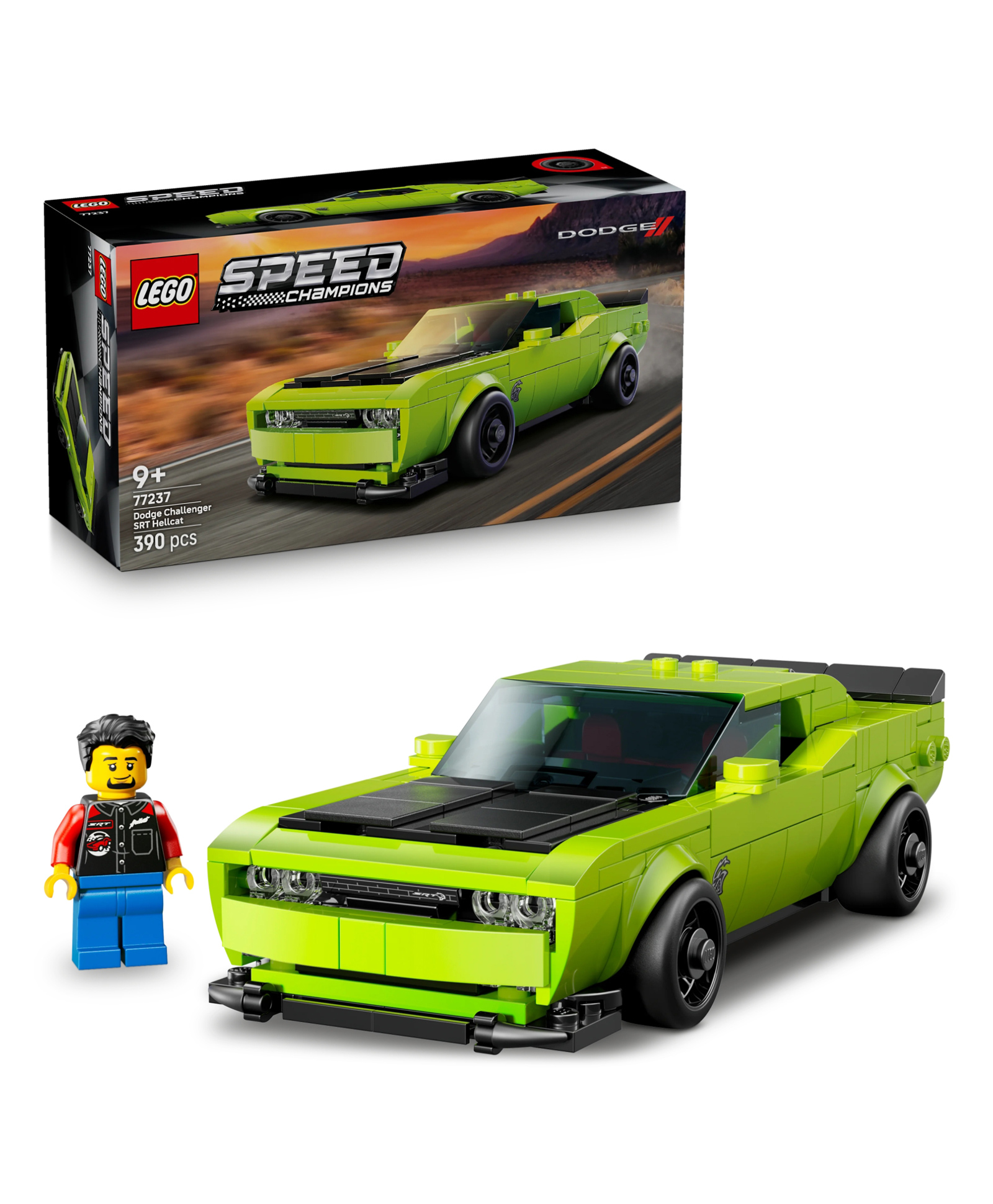 LEGO Speed Champions Dodge Challenger SRT Hellcat Sports Car Toy 390 Pieces-77237-image-7