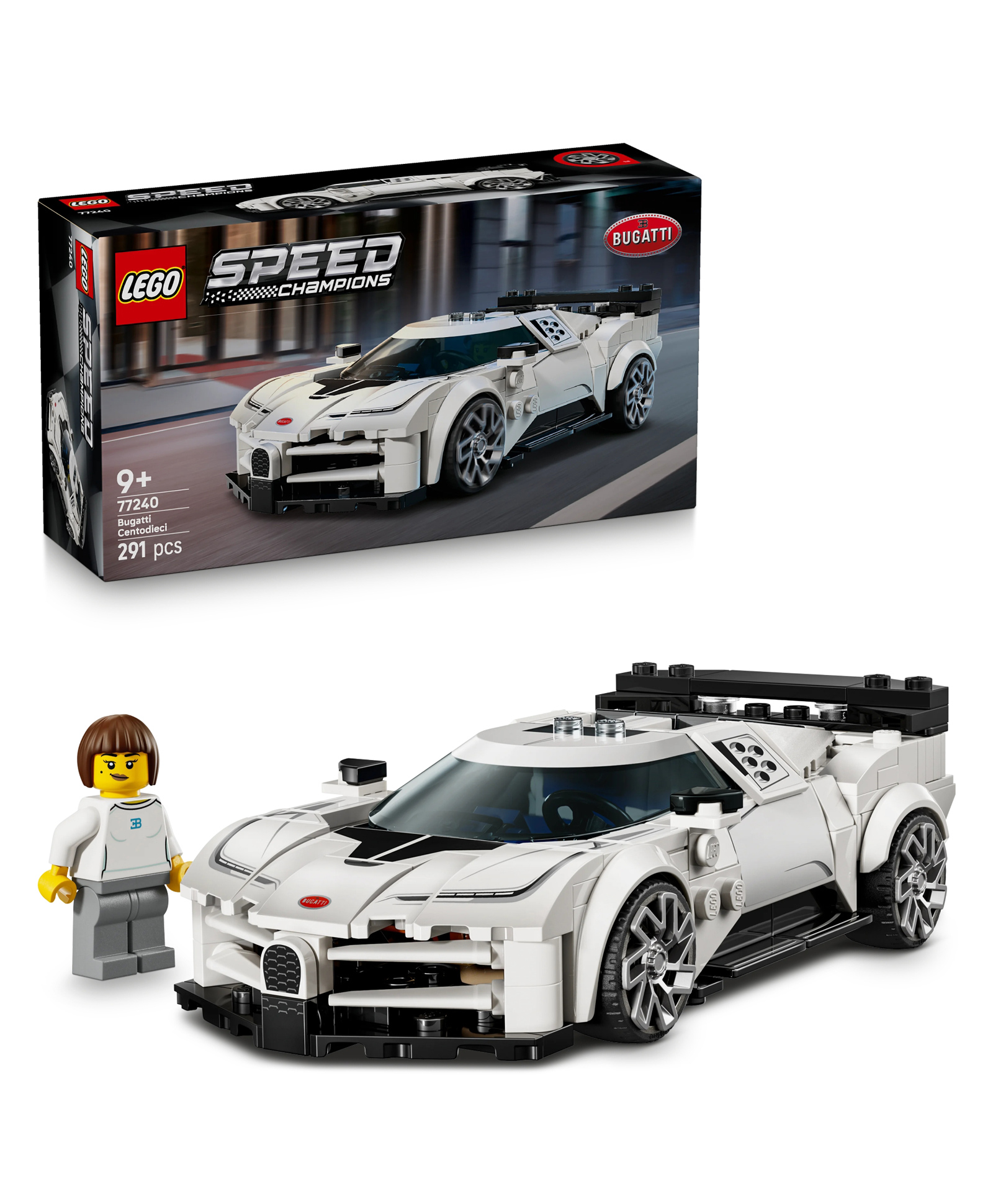 LEGO Speed Champions Bugatti Centodieci Hyper Sports Car Toy 77240 - 291 Pieces-image-5