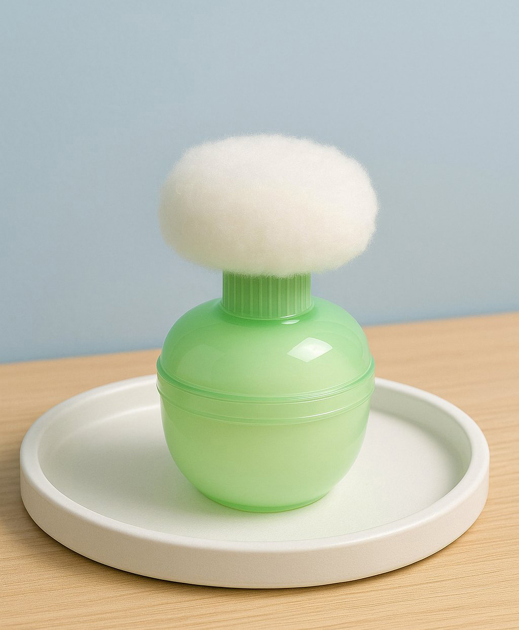 Badal Kidz Soft Puff Baby Powder Dispenser Built-in Powder Storage, Gentle on Baby Skin- Green-image-8
