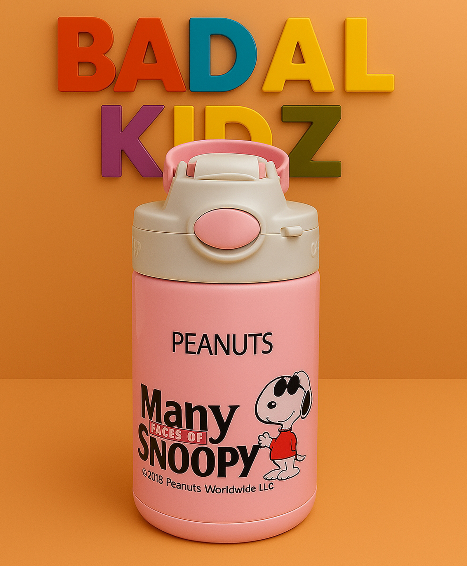 Badal Kidz Stainless Steel Sipper Bottle,350ml Vacuum Insulated Water Bottle with Straw Lid | BPA Free Leakproof Steel Flask for School & Travel- Pink-image-27