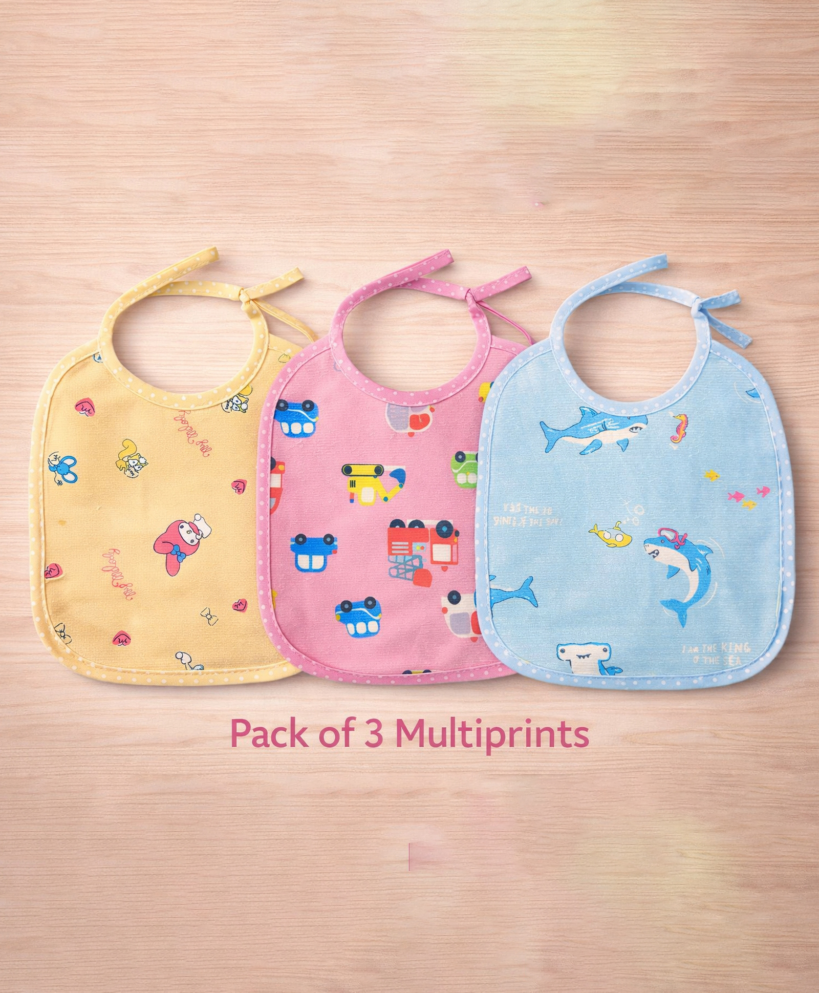 Badal Kidz Newborn Small Knot Bib | Soft Cotton Baby Feeding Bibs | Absorbent & Comfortable for Drooling & Feeding (Pack of 3)-picture-18