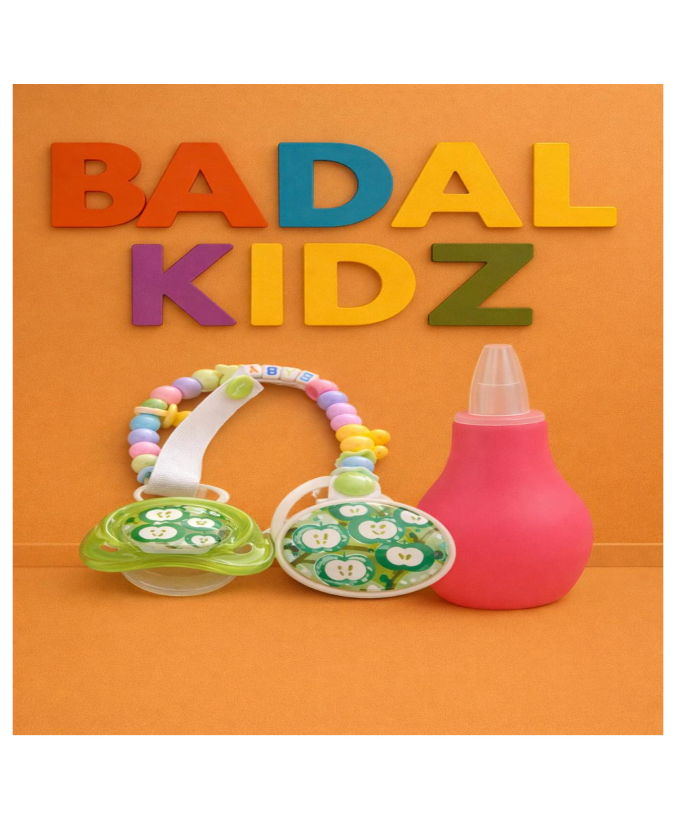 Badal Kidz Baby Combo Nose Sucker & Pacifier With Chain| Safe Nasal Aspirator + BPA-Free Pacifier for Newborns & Infants- Pink & Green-image-26