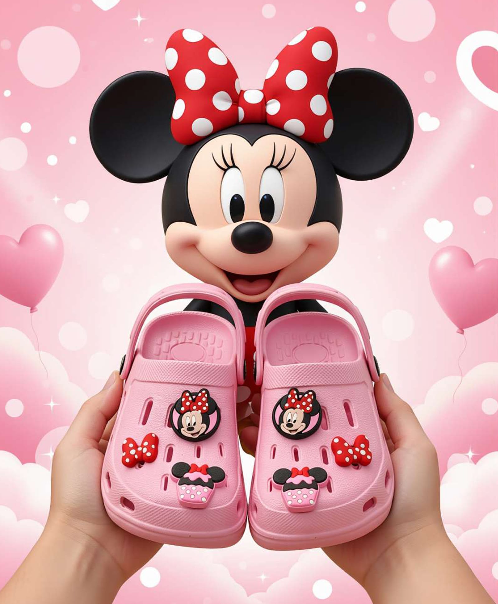 Yellow Bee Disney Mickey & Friends Featuring Minnie Mouse Applique Detailed With Slingback Perforated Clogs - Light Pink-picture-16