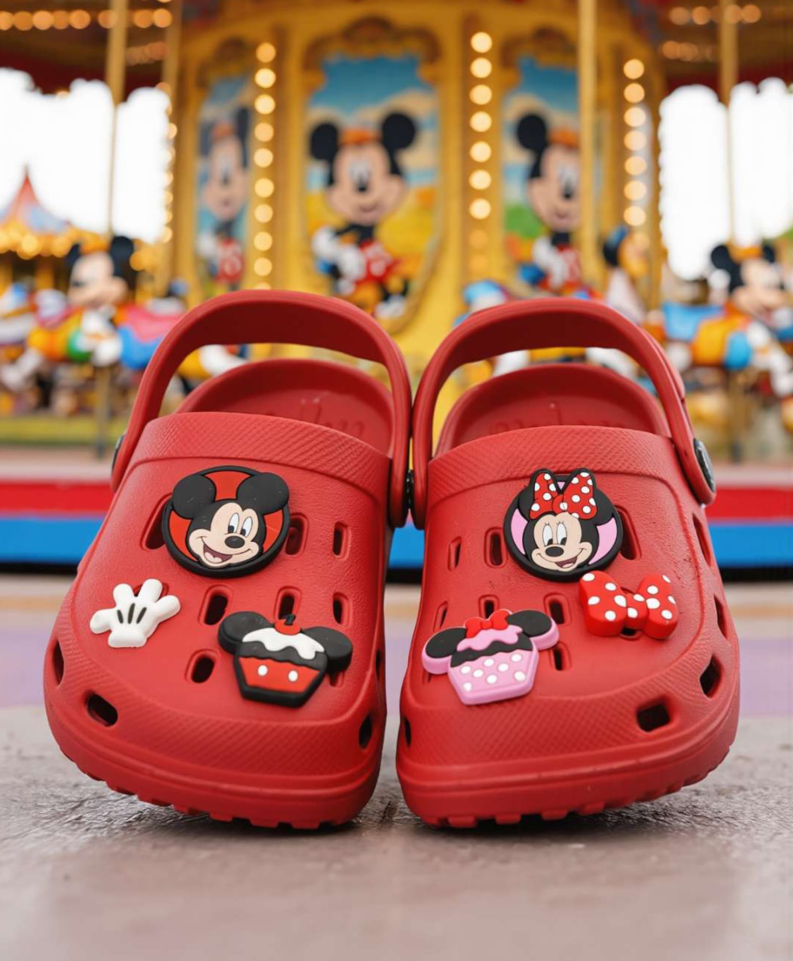 Yellow Bee Disney Mickey & Friends Featuring Minnie Mouse Applique Detailed With Slingback Perforated Clogs - Red-image-31