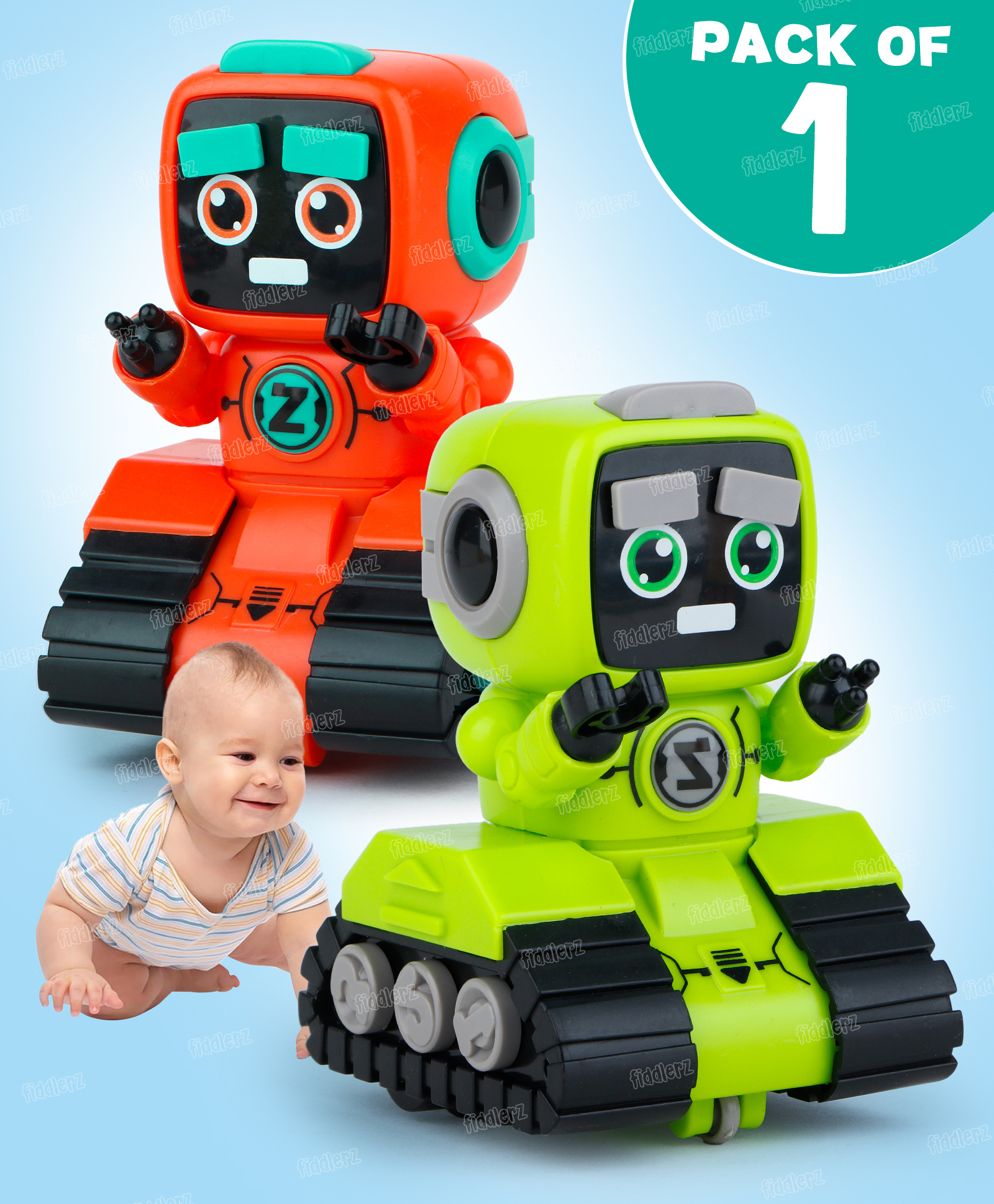 Fiddlerz Push and Go Robot Toy for Kids Inertia Driving Swinging Action Educational Robot Car Toy Indoor Outdoor Fun Gift for Boys and Girls Age 3+ (Pack of 1) Random Color-image-12