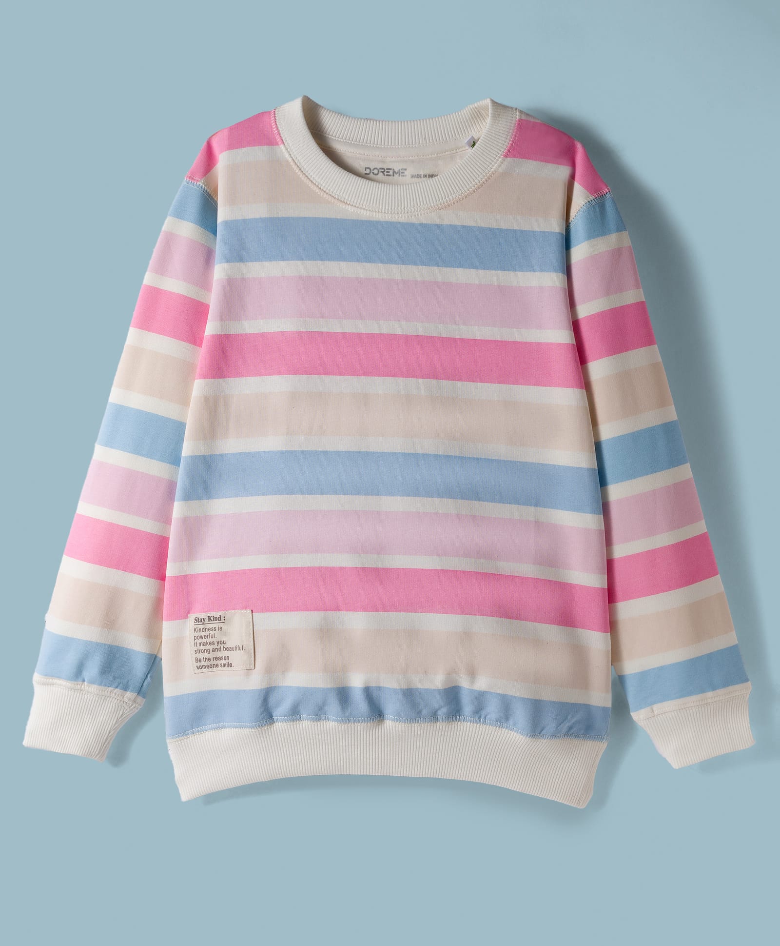 Doreme Terry Knit Full Sleeves Striped Sweatshirt - Multicolor-image-16