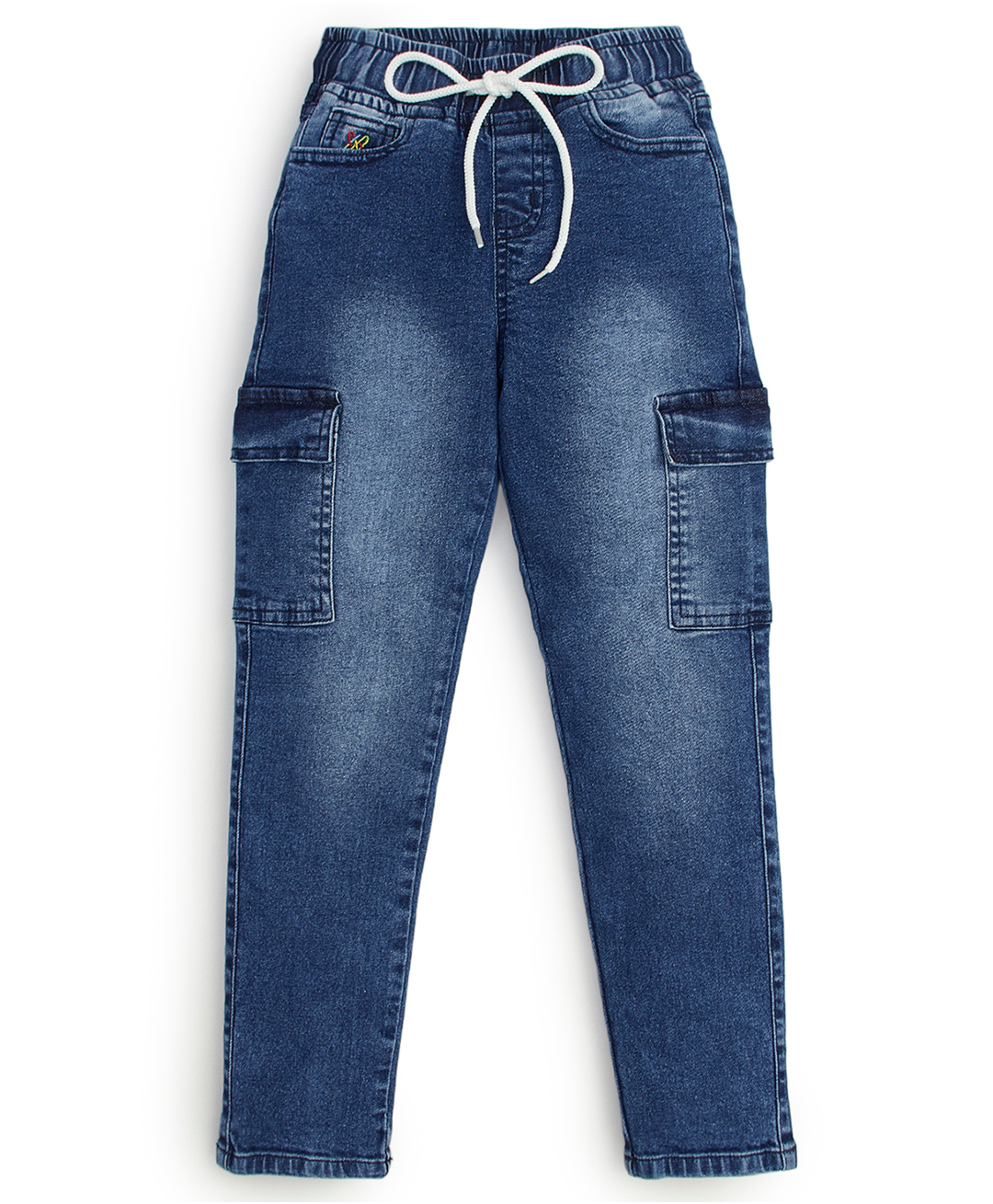 Knit N Knot Denim Woven Mild Washed Cargo Jeans - Blue-picture-14