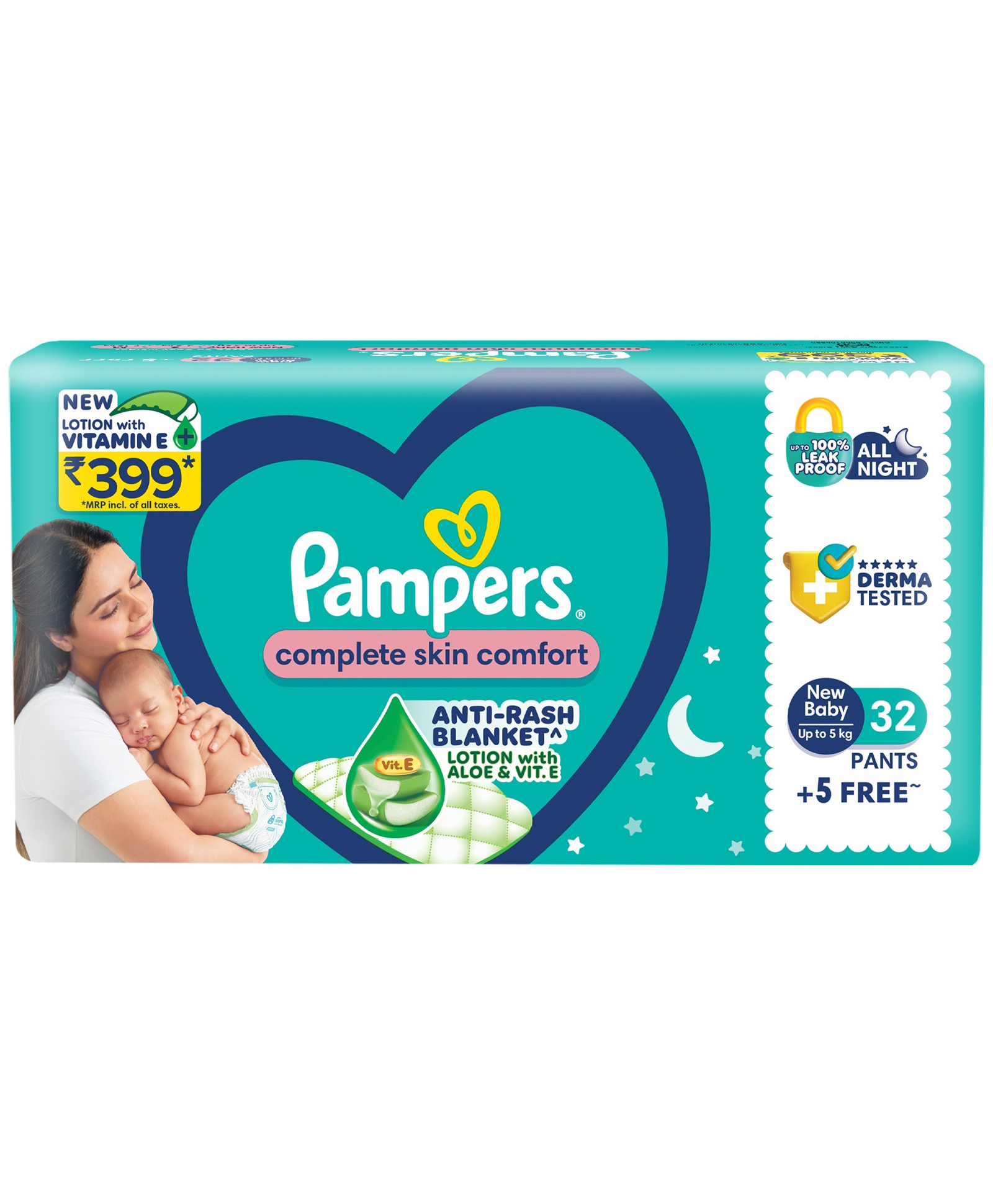 Pampers All round Protection Diaper Pants with Anti-rash blanket New Born (NB) Size- 37 Pieces-picture-16