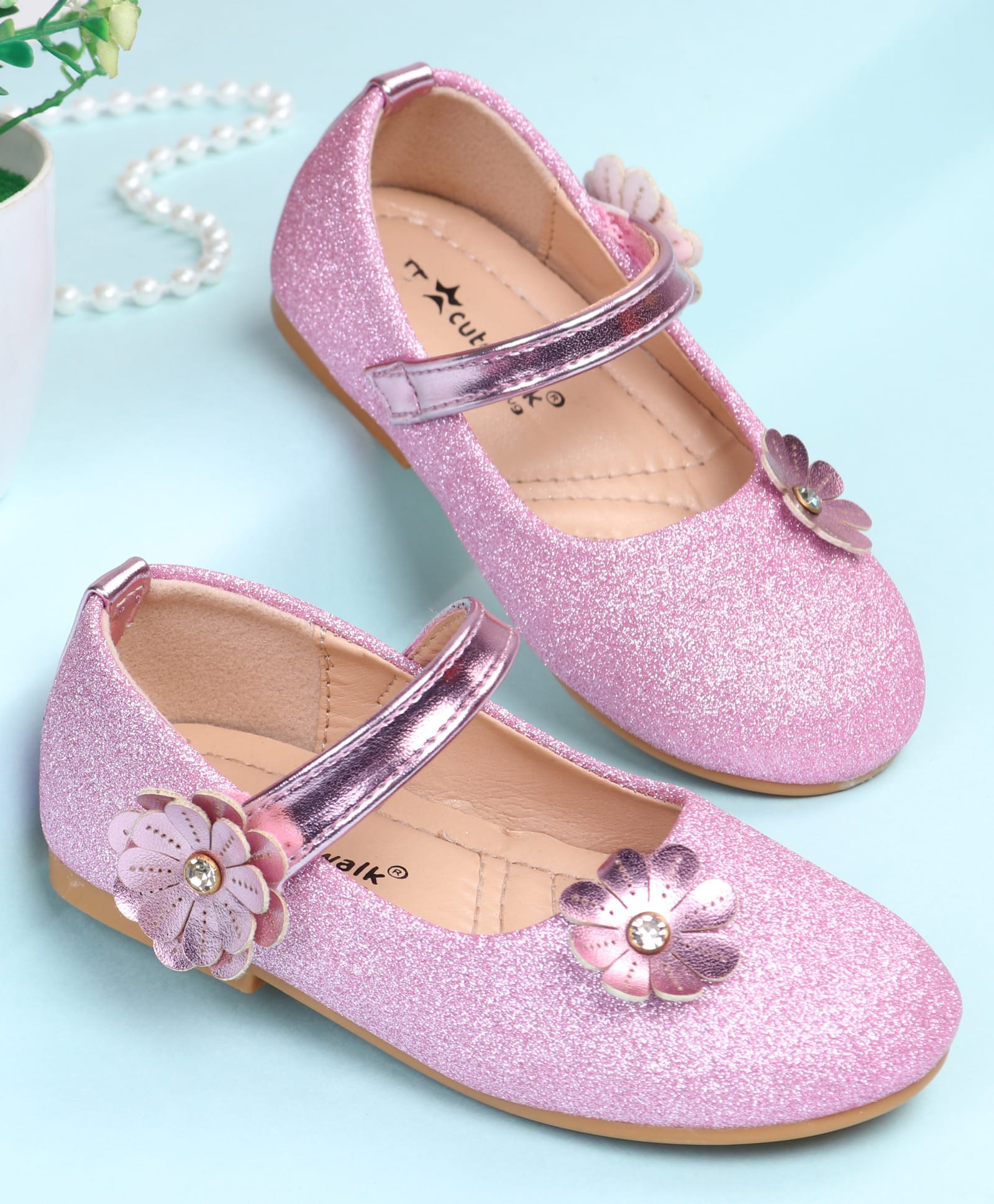 Cute Walk by Babyhug Ballerina with Floral Applique - Pink-image-13